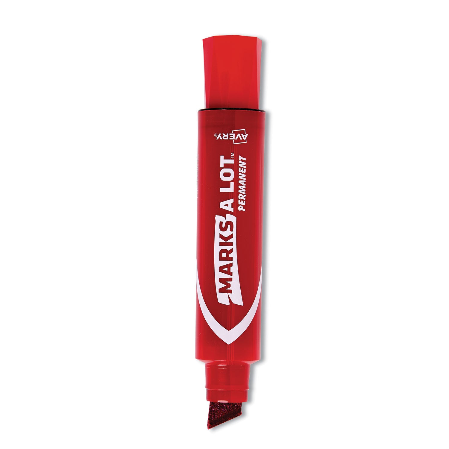 MARKS A LOT Extra-Large Desk-Style Permanent Marker, Extra-Broad Chisel Tip, Red (24147) -