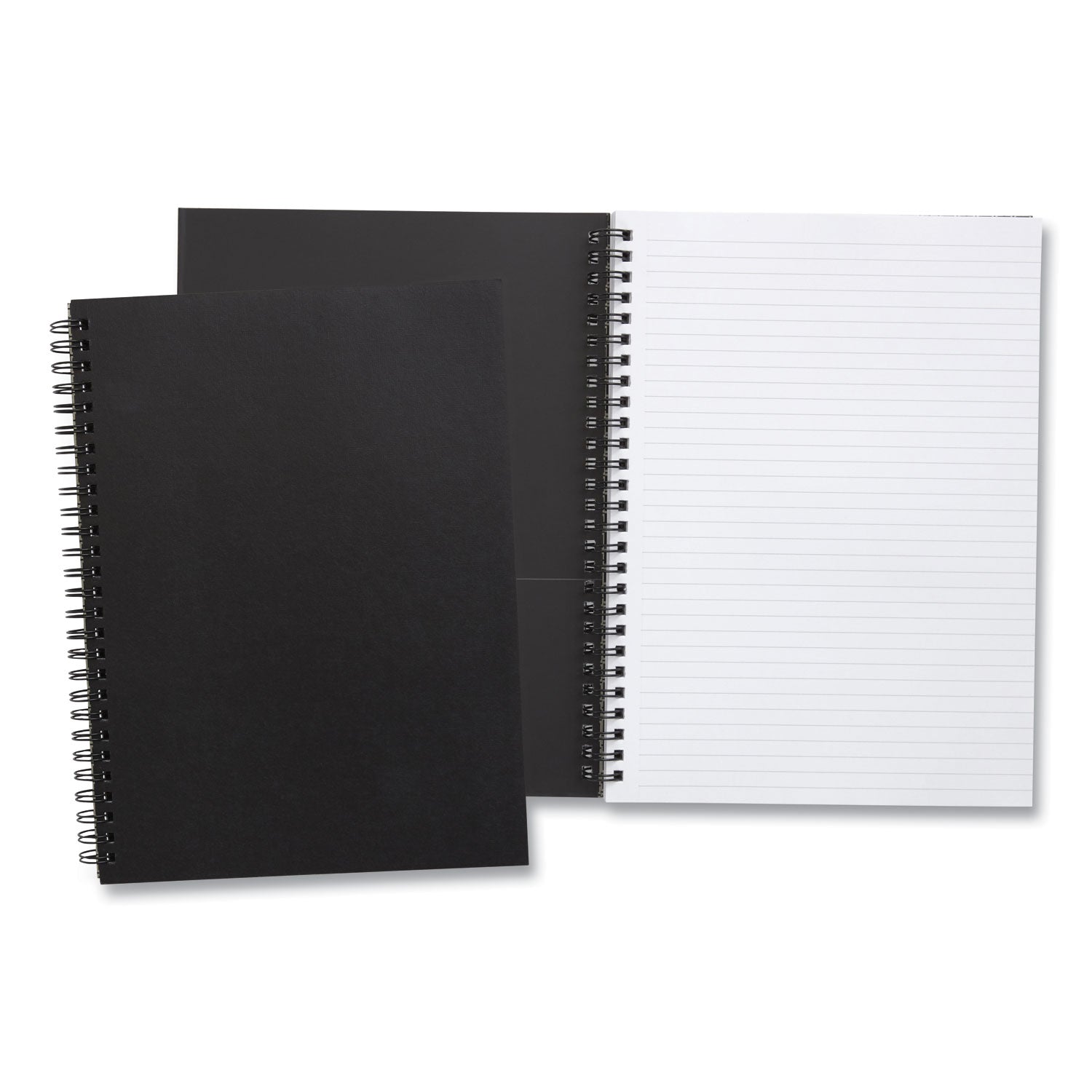 Wirebound Soft-Cover Business-Meeting Journal, 1 Subject, Meeting-Minutes/Notes Format, Black Cover, 9.5 x 6.5, 80 Sheets - 2
