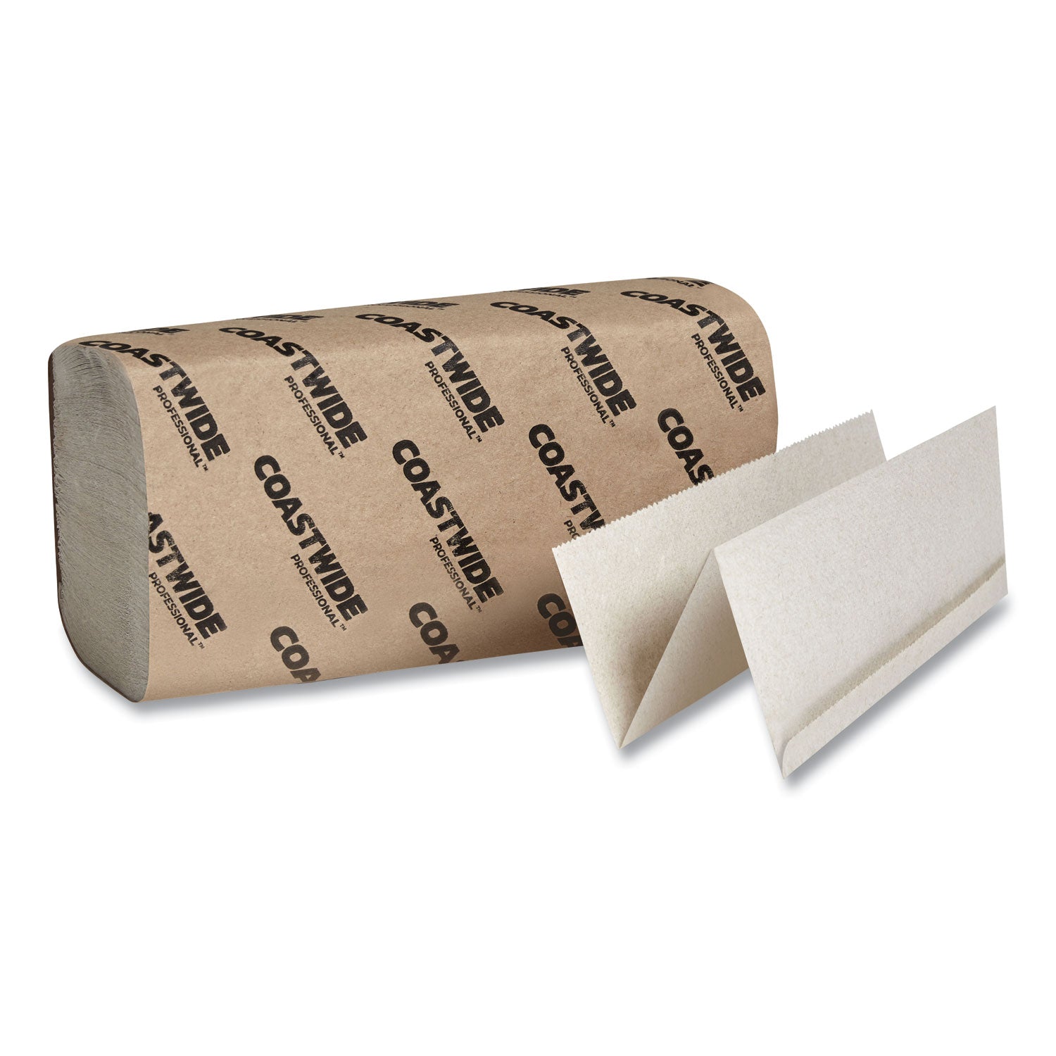 multifold-paper-towels-1-ply-91-x-93-natural-kraft-250-pack-16-packs-carton_cwz373470 - 1