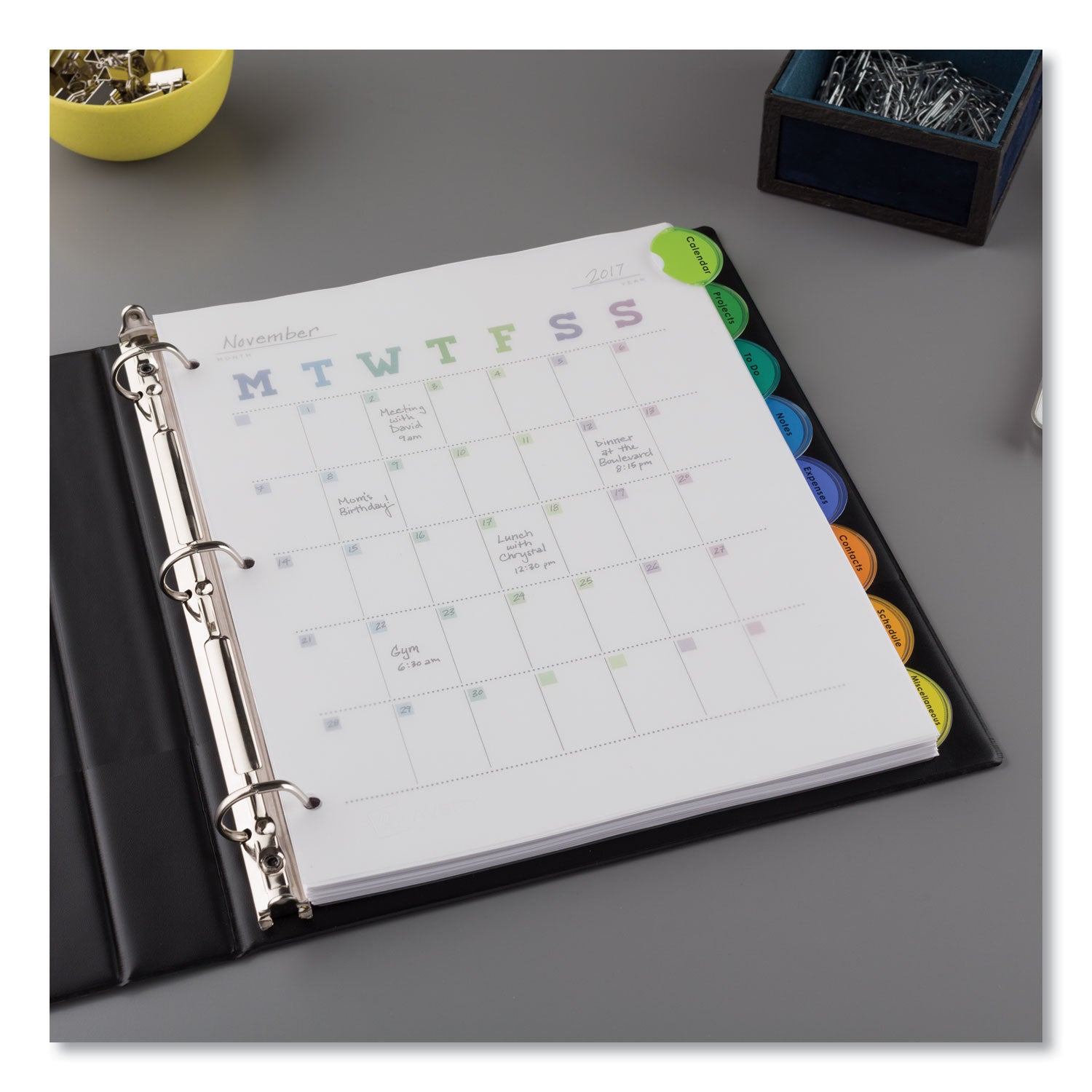 Insertable Style Edge Tab Plastic Dividers, 8-Tab, 11 x 8.5, Translucent, 1 Set -