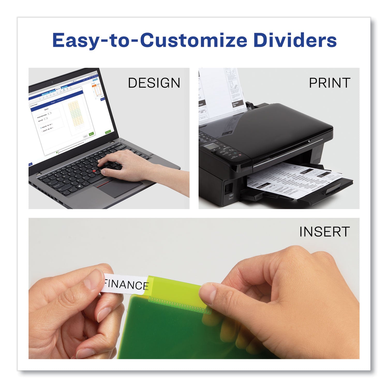 Insertable Big Tab Plastic Dividers, 8-Tab, 11 x 8.5, Assorted, 1 Set -