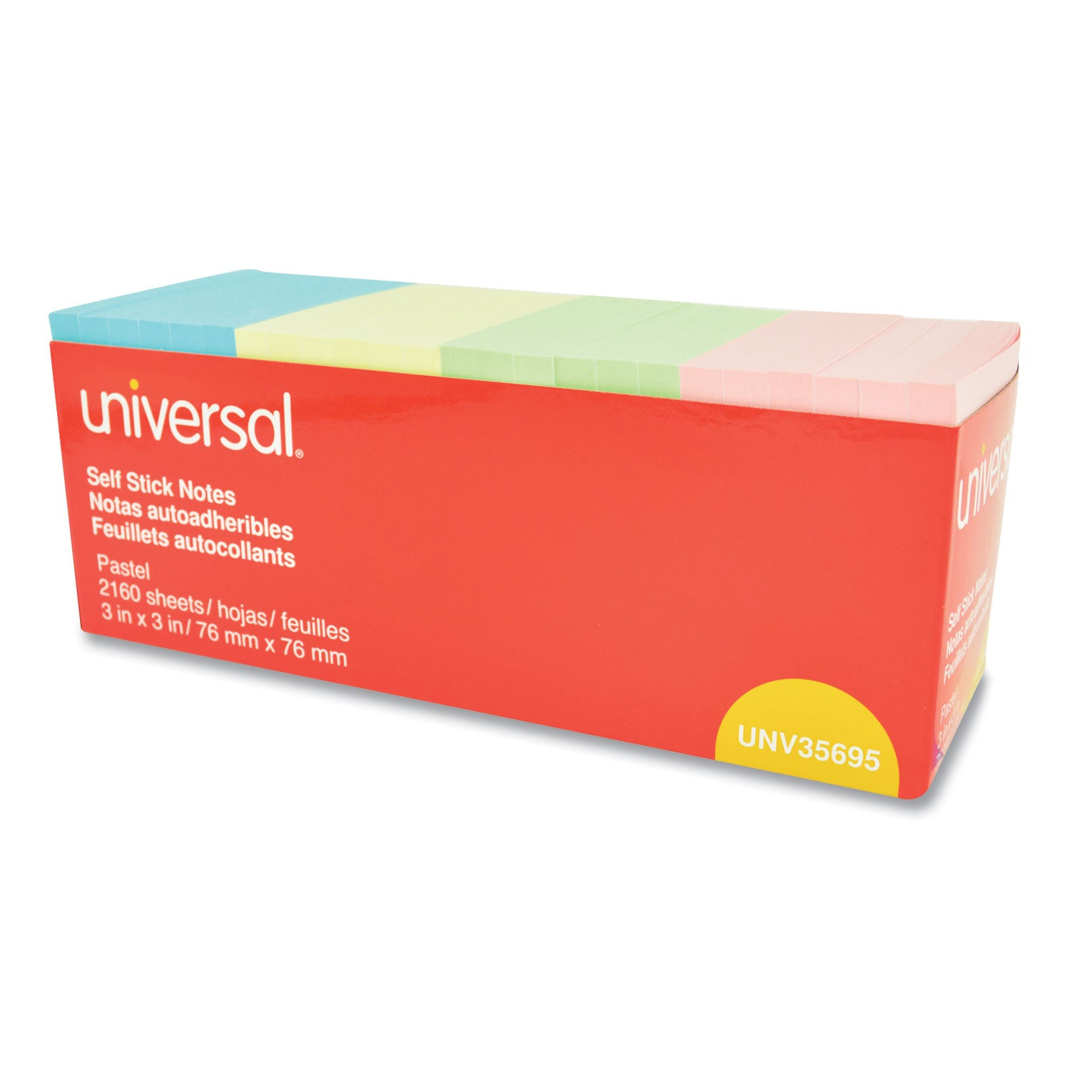 self-stick-note-pad-cabinet-pack-3-x-3-assorted-pastel-colors-90-sheets-pad-24-pads-pack_unv35695 - 1