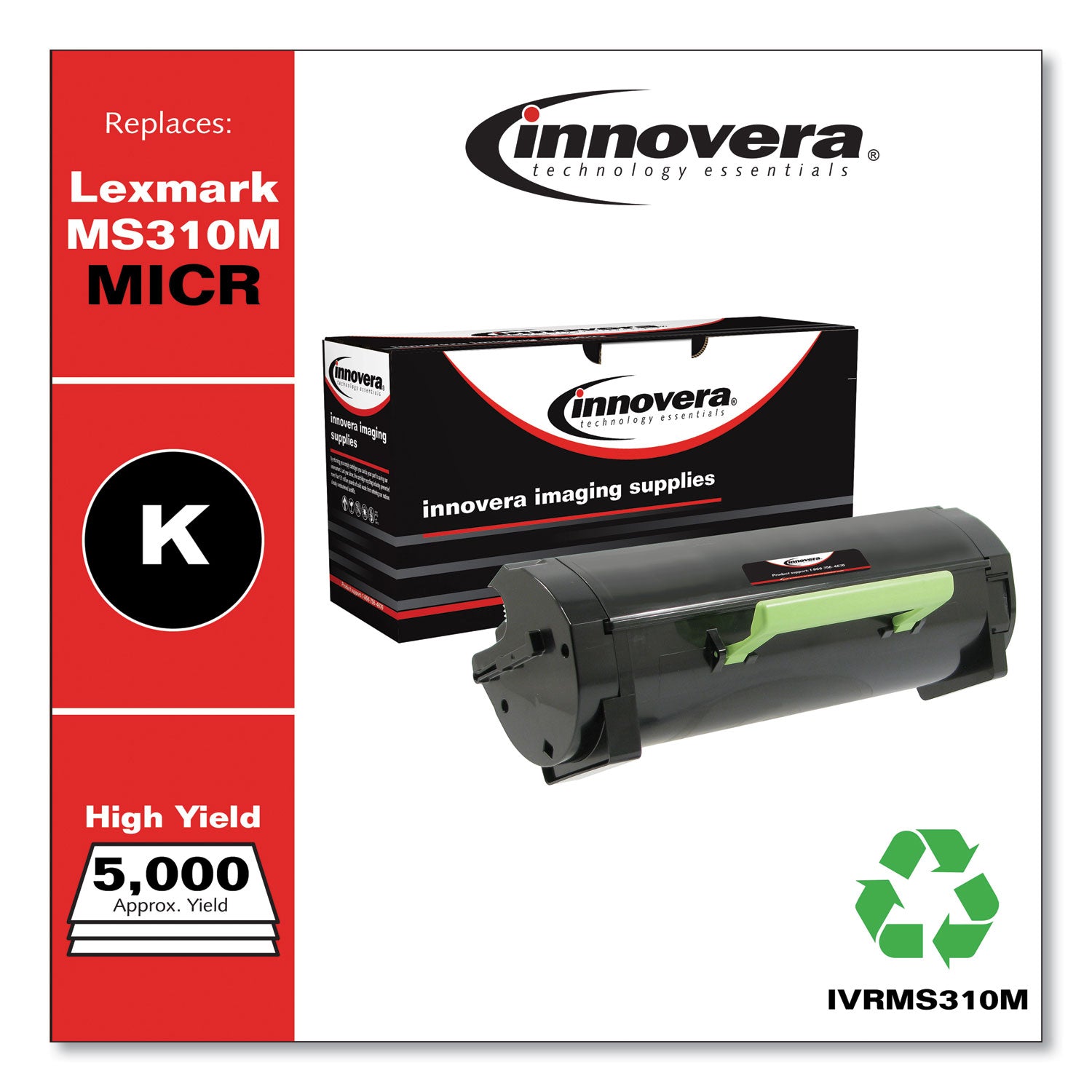 Remanufactured Black High-Yield MICR Toner, Replacement for MS310M (50F0HA0), 5,000 Page-Yield, Ships in 1-3 Business Days -