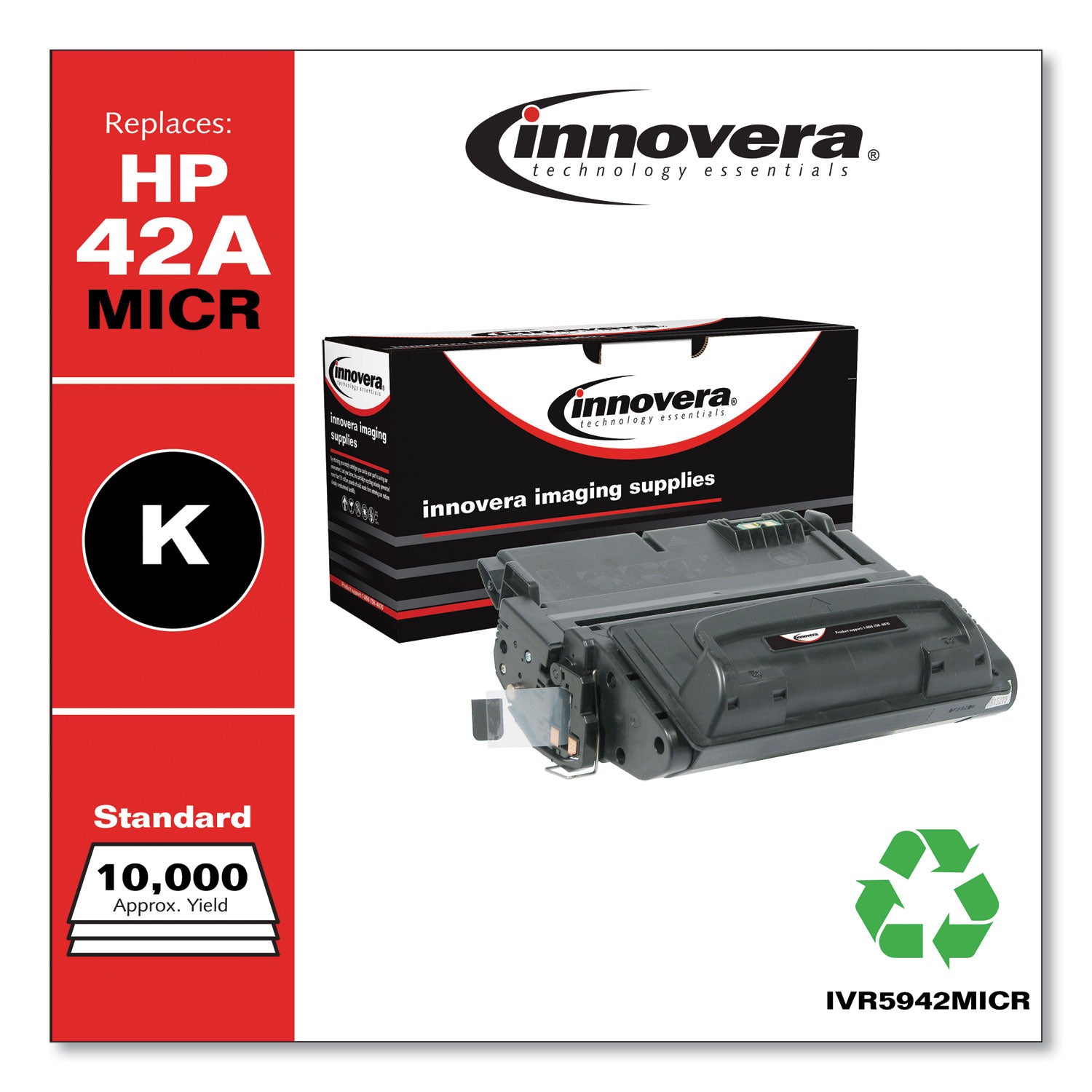 Remanufactured Black MICR Toner, Replacement for 42AM (Q5942AM), 10,000 Page-Yield, Ships in 1-3 Business Days -