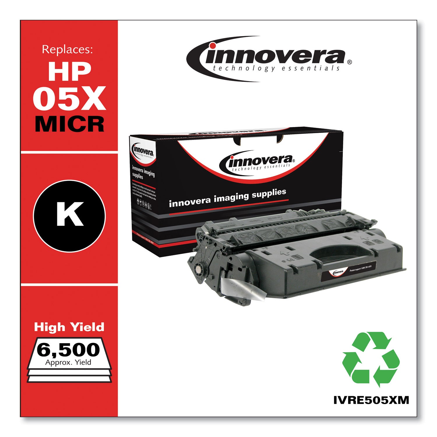 Remanufactured Black High-Yield MICR Toner, Replacement for 05XM (CE505XM), 6,500 Page-Yield, Ships in 1-3 Business Days -