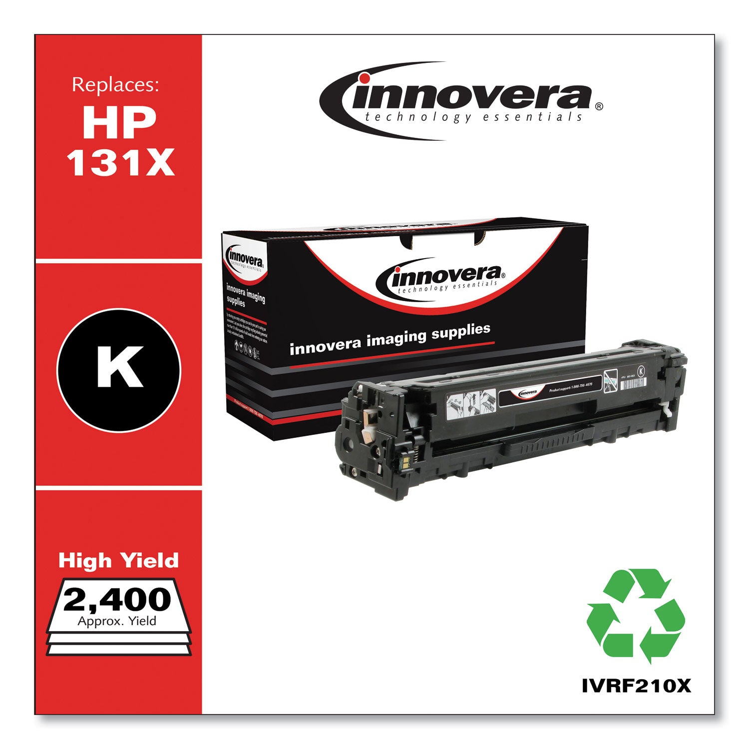 Remanufactured Black High-Yield Toner, Replacement for 131X (CF210X), 2,300 Page-Yield -