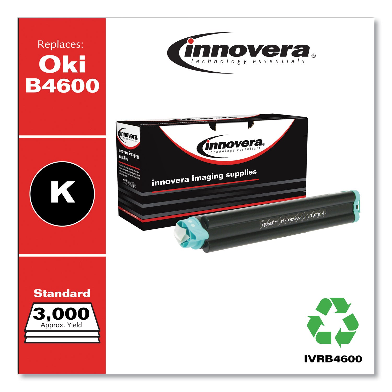 Remanufactured Black Toner, Replacement for 43502301, 3,000 Page-Yield -
