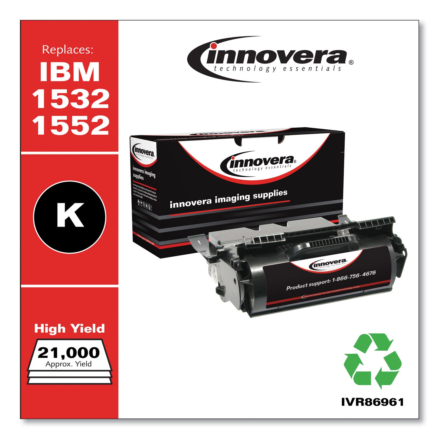 Innovera - 86961 Compatible Remanufactured Extra High-Yield Toner, 21000 Page-Yield, Black, Sold as 1 EA - 2