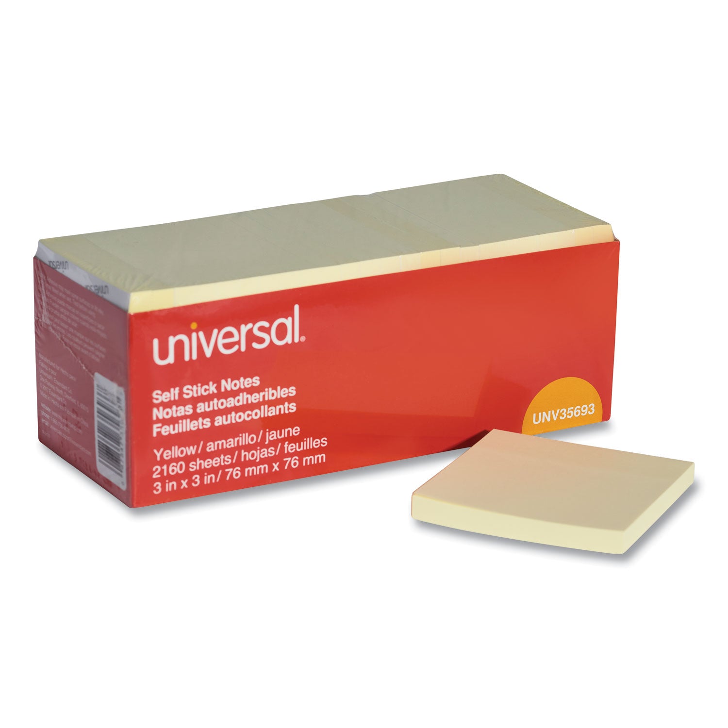 self-stick-note-pad-cabinet-pack-3-x-3-yellow-90-sheets-pad-24-pads-pack_unv35693 - 1