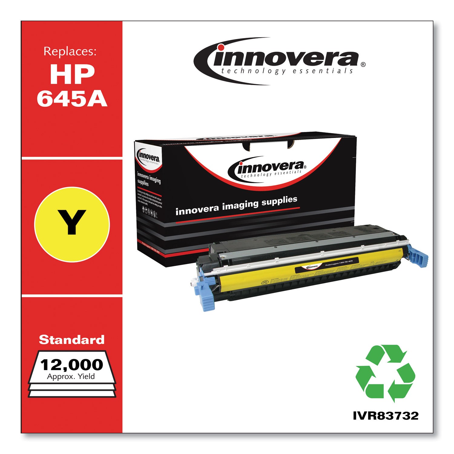 Remanufactured Yellow Toner, Replacement for 645A (C9732A), 12,000 Page-Yield, Ships in 1-3 Business Days -