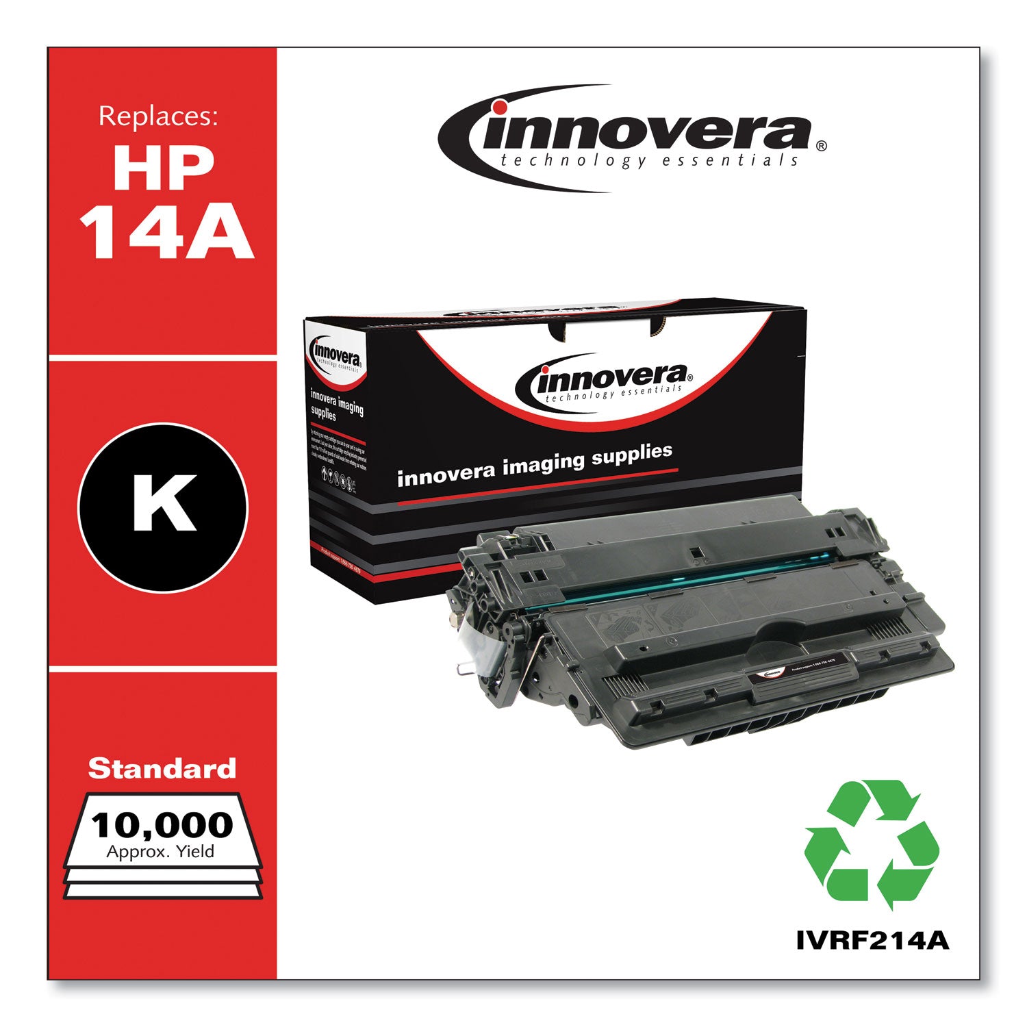 Remanufactured Black Toner, Replacement for 14A (CF214A), 10,000 Page-Yield -