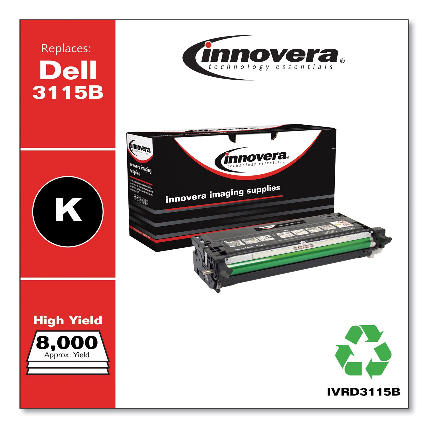 Remanufactured Black High-Yield Toner, Replacement for 310-8395, 8,000 Page-Yield -