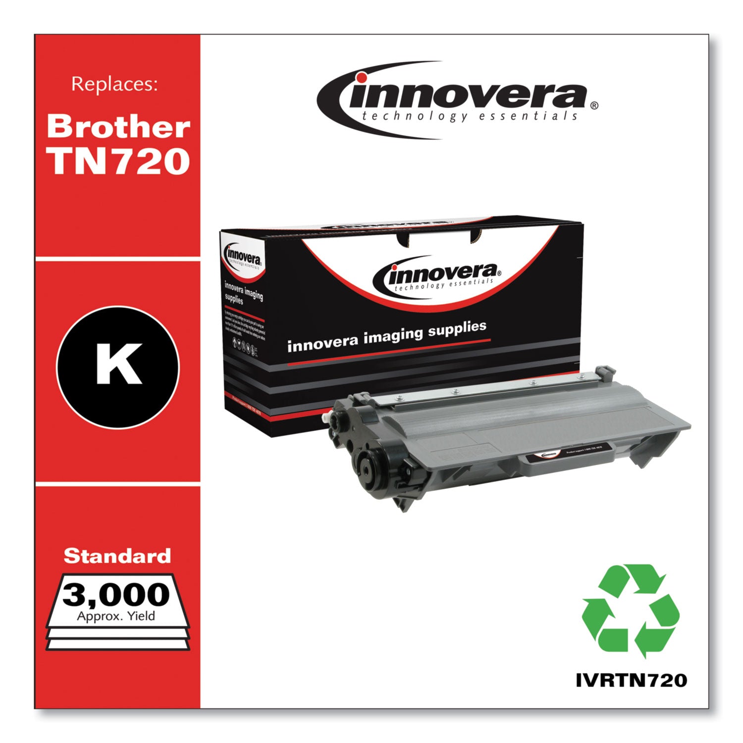 Remanufactured Black Toner, Replacement for TN720, 3,000 Page-Yield, Ships in 1-3 Business Days -
