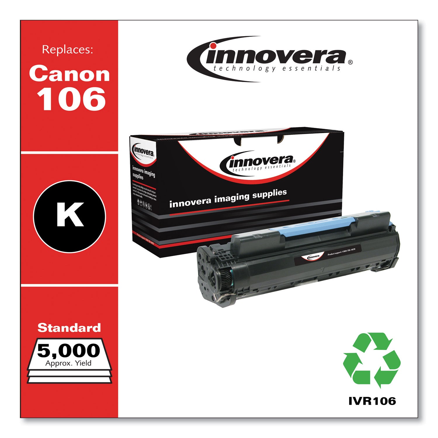Remanufactured Black Toner, Replacement for 106 (0264B001), 5,000 Page-Yield -