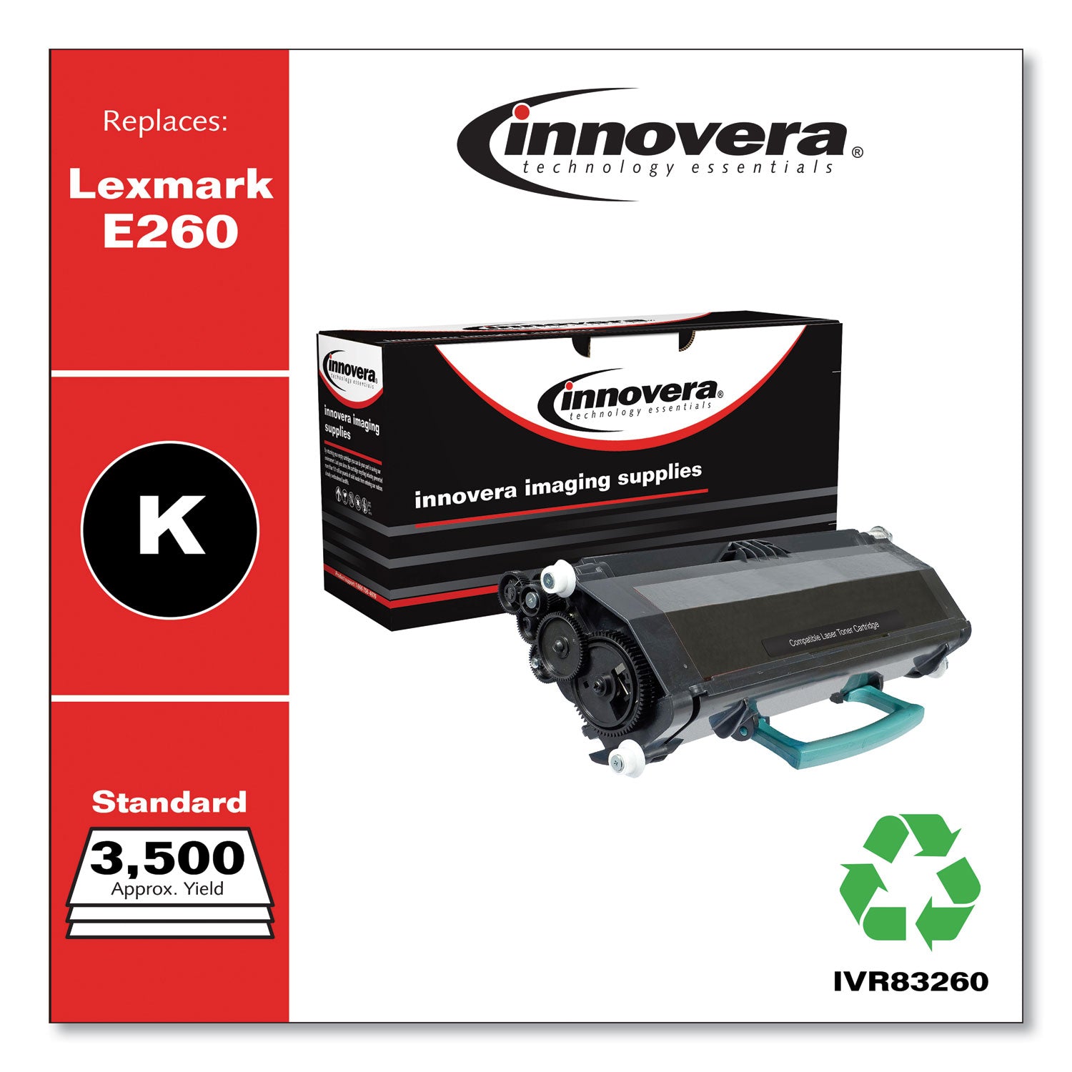 Remanufactured Black Toner, Replacement for E260A21A, 3,500 Page-Yield -