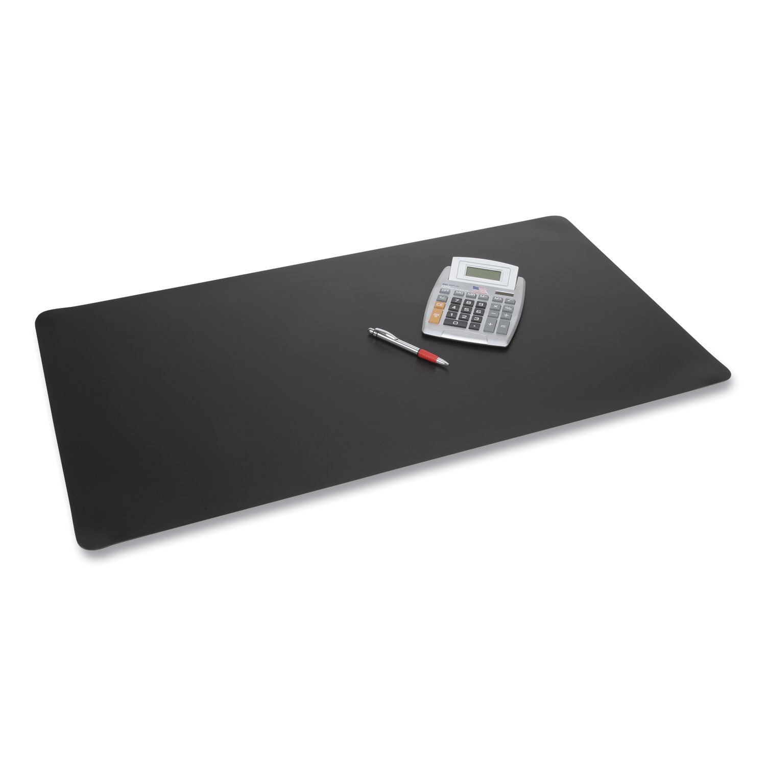 Rhinolin II Desk Pad with Antimicrobial Protection, 17 x 12, Black -