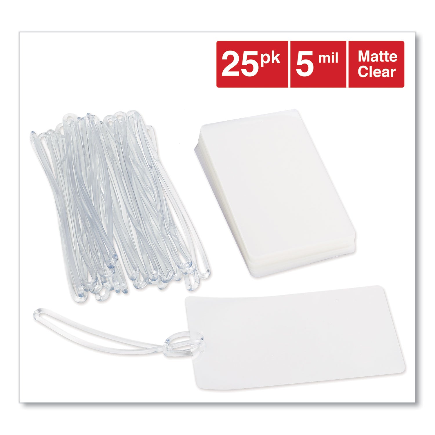 Laminating Pouches, 5 mil, 2.5" x 4.25", Gloss Clear, 25/Pack -