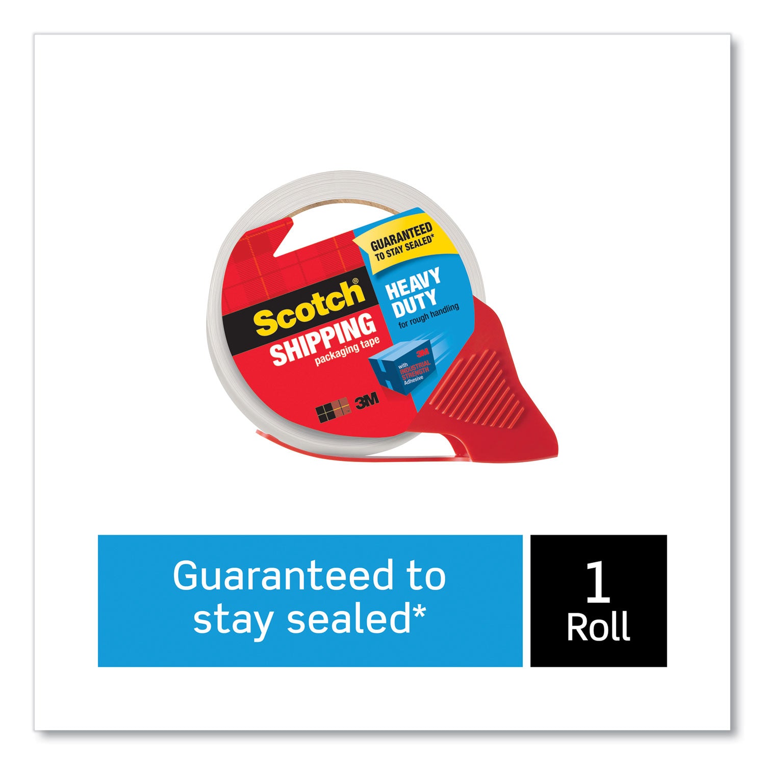 3850 Heavy-Duty Packaging Tape with Dispenser, 3" Core, 1.88" x 54.6 yds, Clear, 1/Roll -