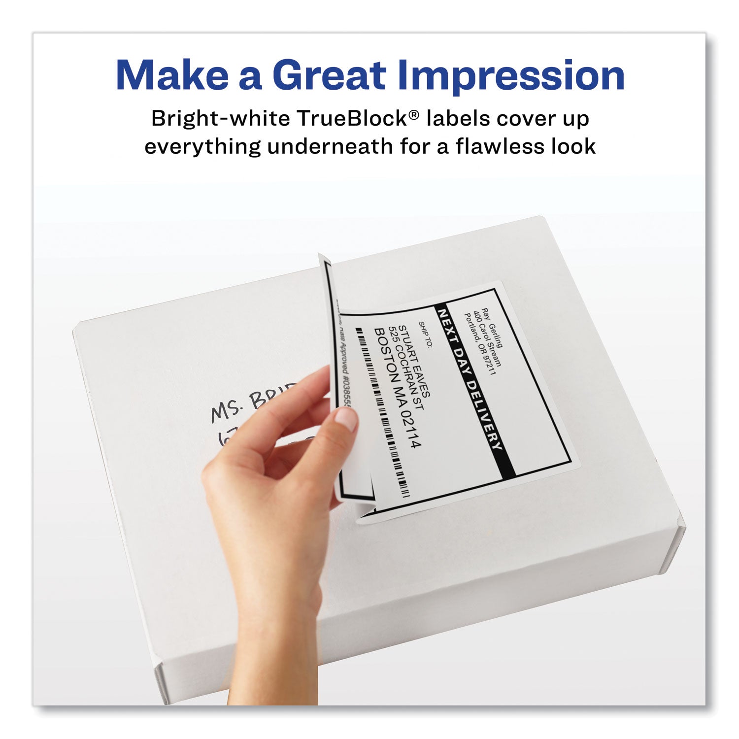 Shipping Labels w/ TrueBlock Technology, Laser Printers, 5.5 x 8.5, White, 2/Sheet, 100 Sheets/Box -