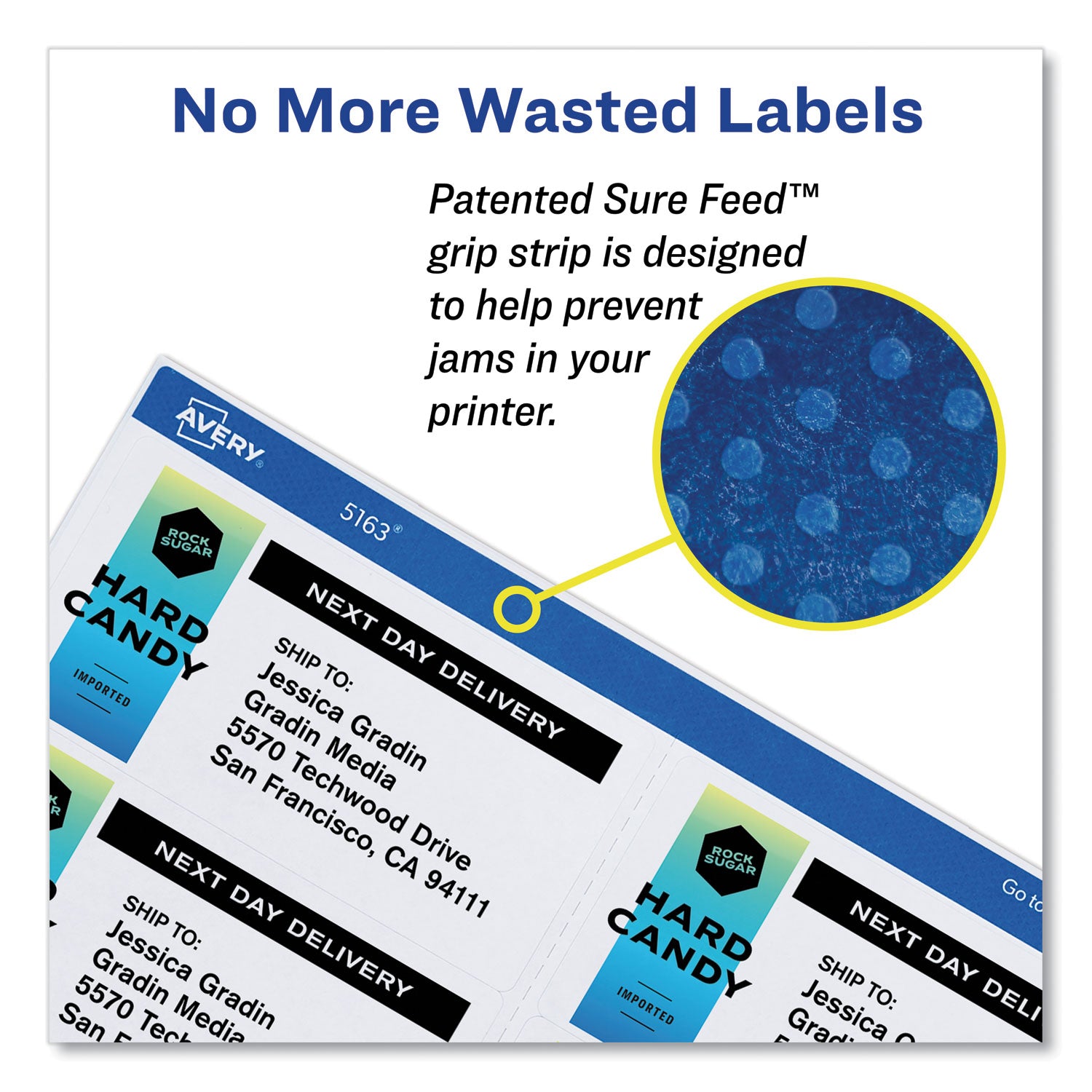 Shipping Labels w/ TrueBlock Technology, Inkjet/Laser Printers, 3.33 x 4, White, 6/Sheet, 500 Sheets/Box -