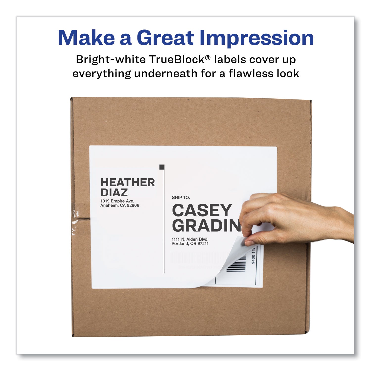 Shipping Labels with TrueBlock Technology, Inkjet Printers, 8.5 x 11, White, 25/Pack -