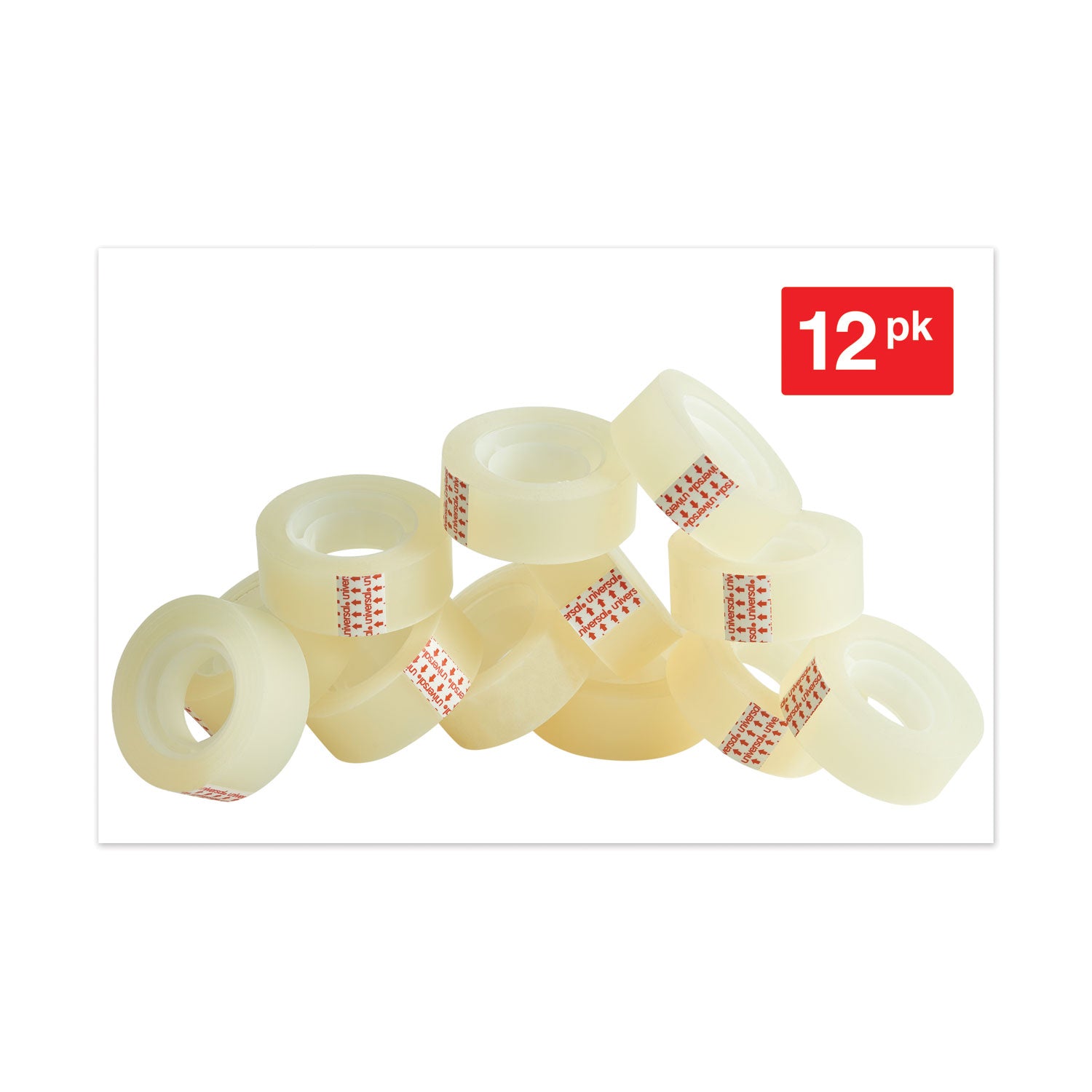 Invisible Tape, 1" Core, 0.75" x 83.33 ft, Clear, 12/Pack -