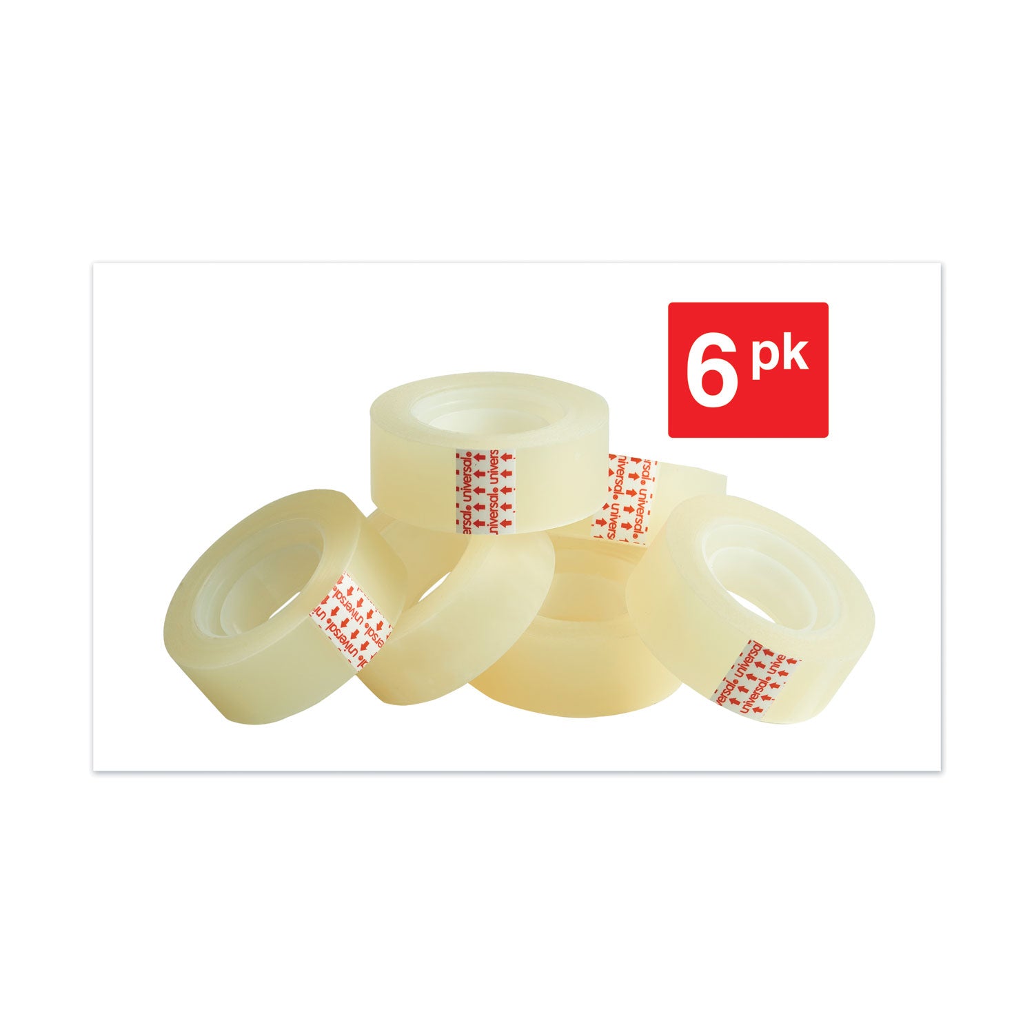 Invisible Tape, 1" Core, 0.75" x 83.33 ft, Clear, 6/Pack -
