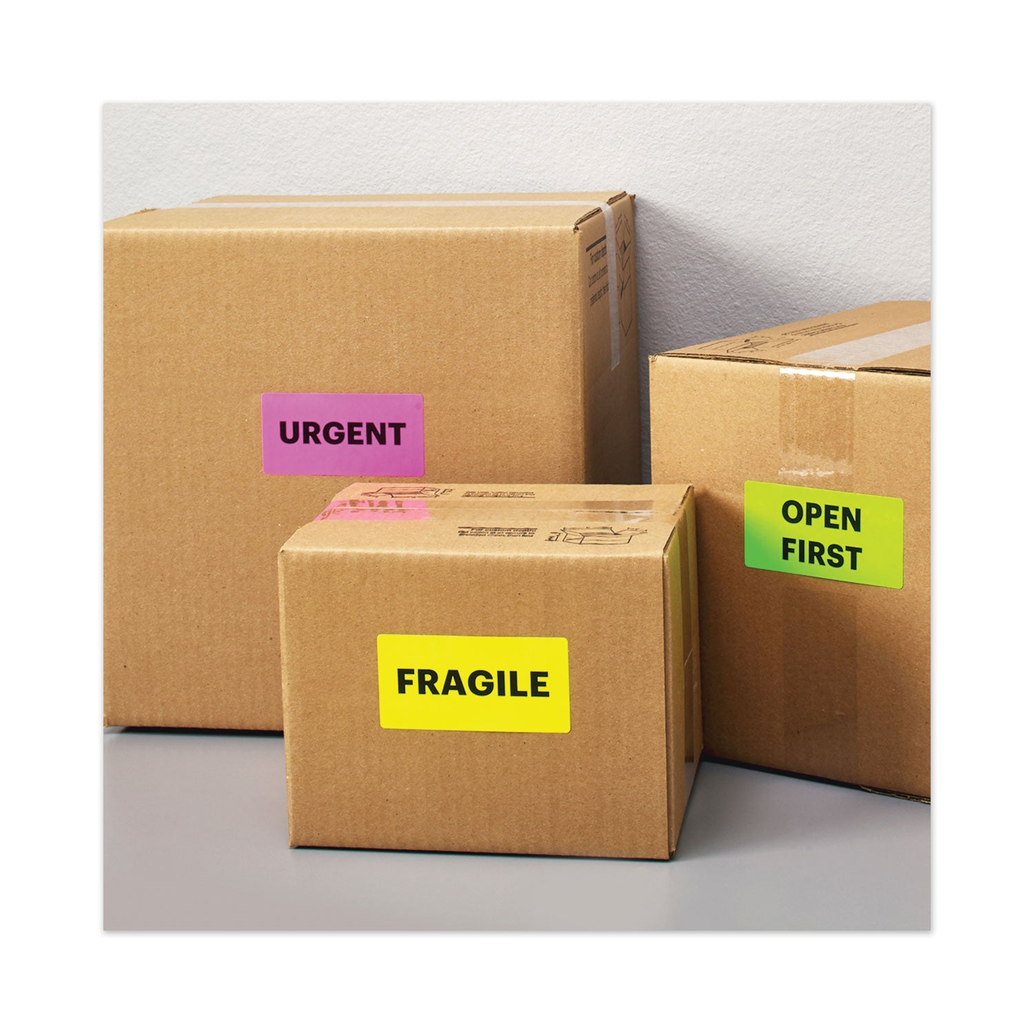 High-Visibility Permanent Laser ID Labels, 2 x 4, Asst. Neon, 150/Pack -