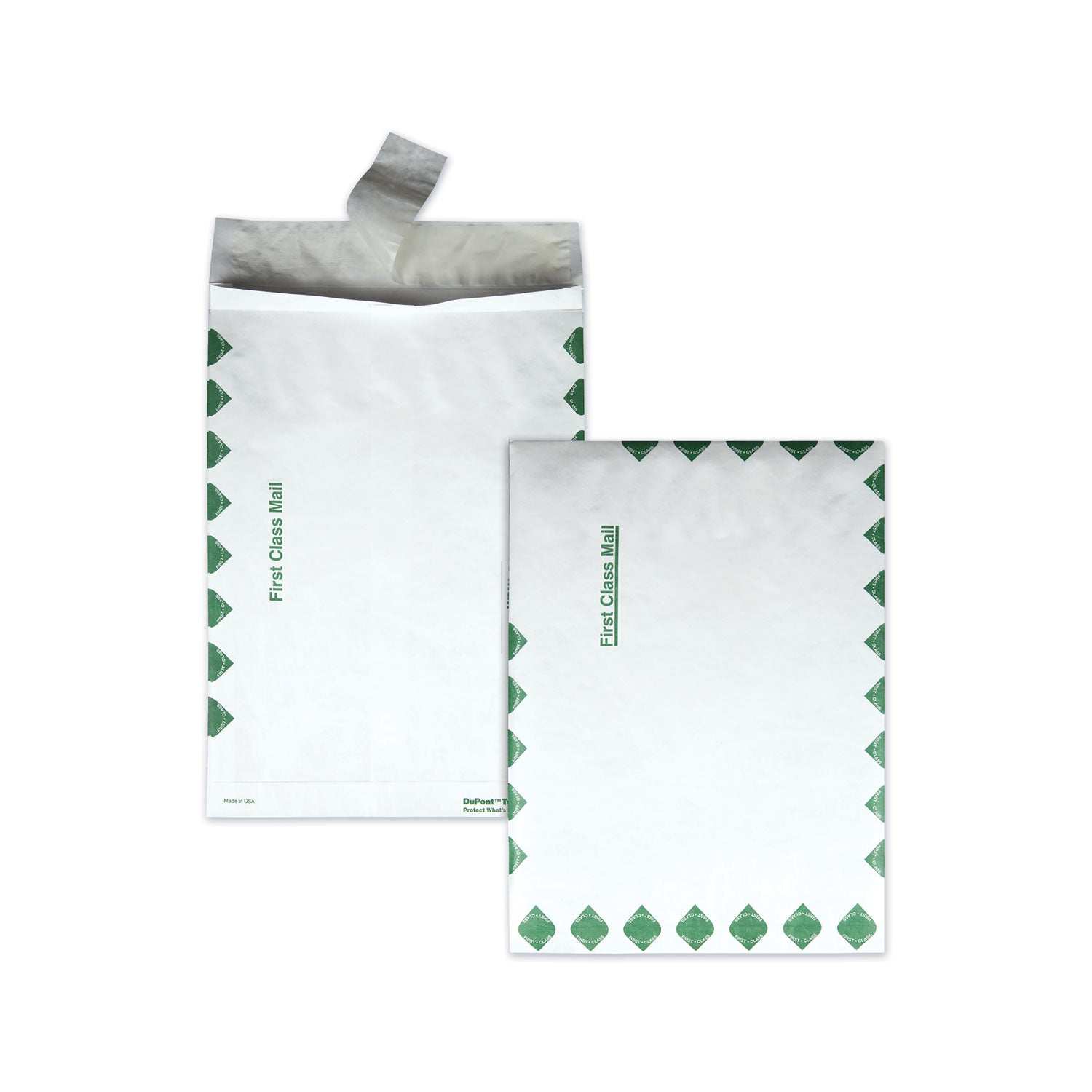 Heavy 18 lb Tyvek Open End Expansion Mailers, First Class, #13 1/2, Square Flap, Redi-Strip Closure, 10 x 13, White, 100/CT -