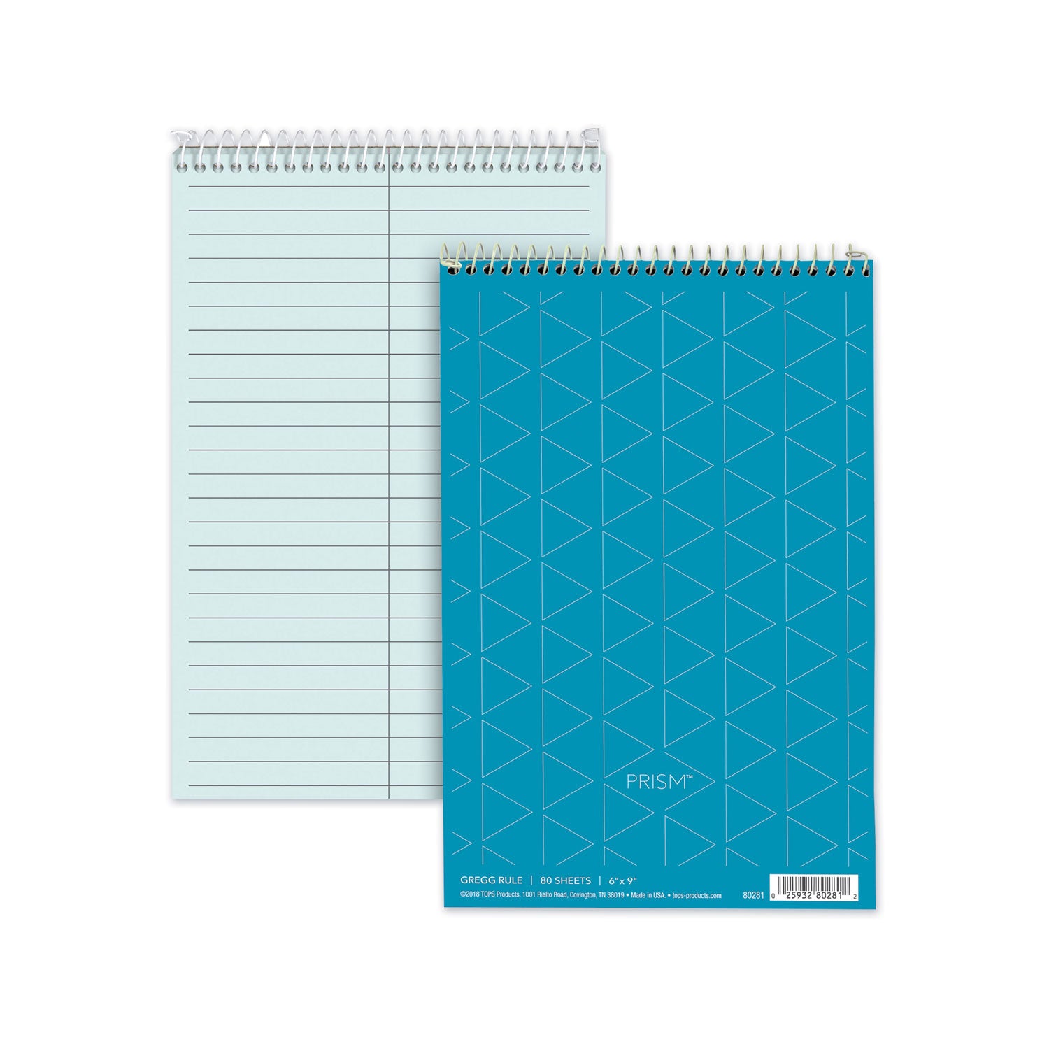 Prism Steno Pads, Gregg Rule, Blue Cover, 80 Blue 6 x 9 Sheets, 4/Pack -