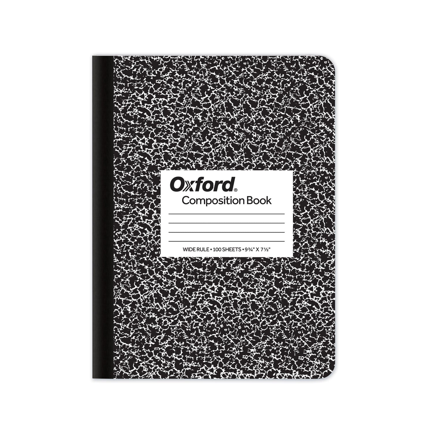Composition Book, Wide/Legal Rule, Black Marble Cover, (100) 9.75 x 7.5 Sheets -