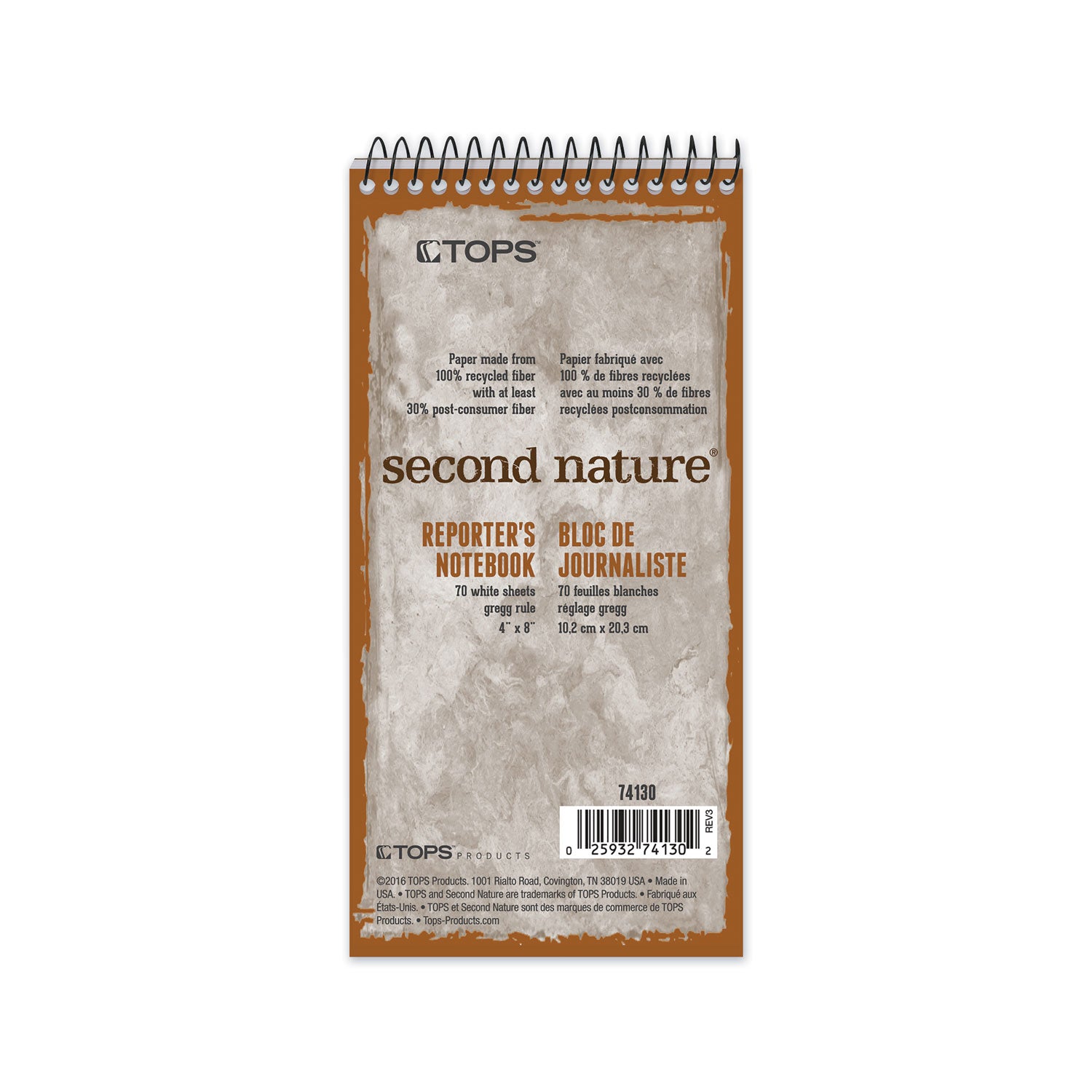 Second Nature Recycled Notepads, Gregg Rule, Randomly Assorted Cover Colors, 70 White 4 x 8 Sheets -