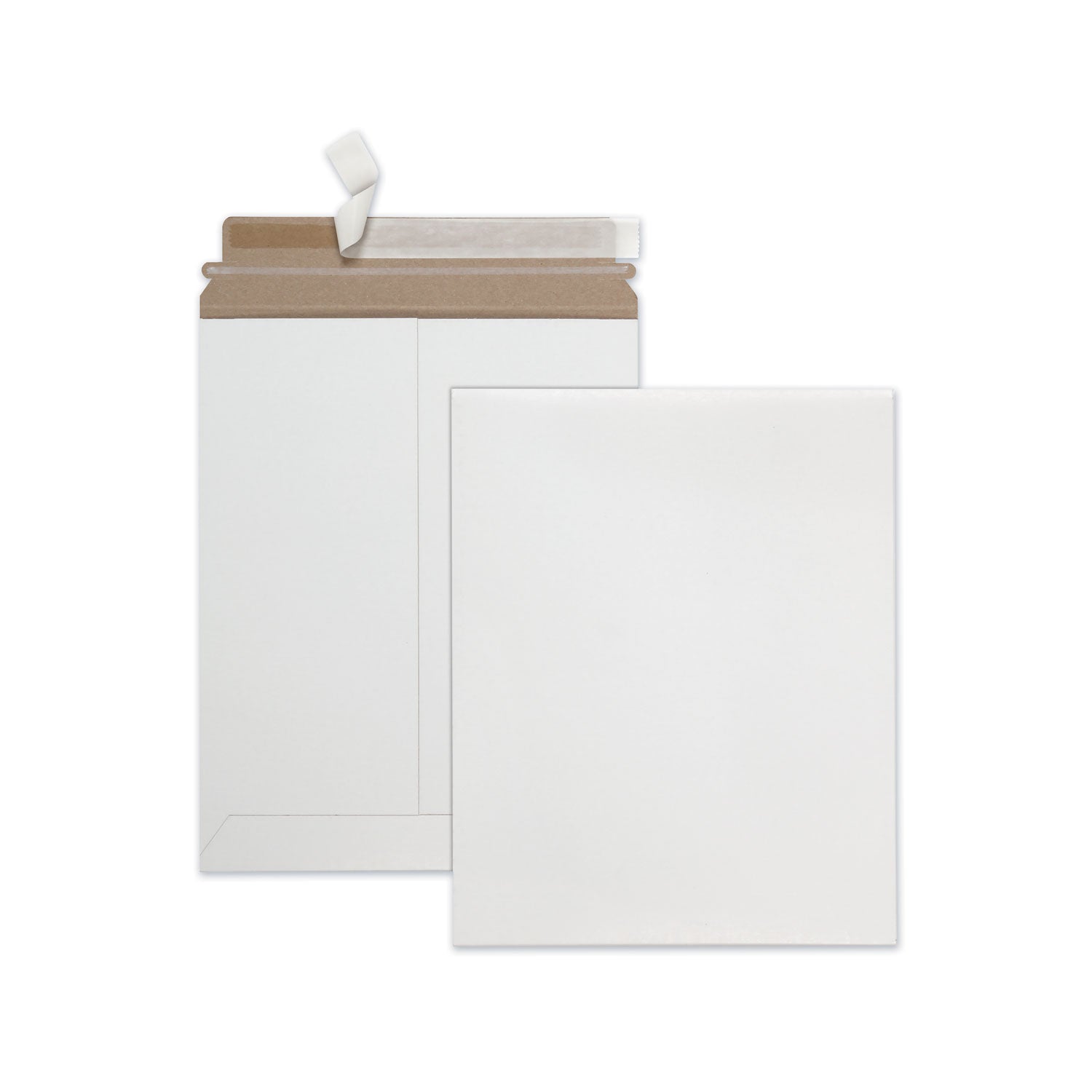 Photo/Document Mailer, Cheese Blade Flap, Redi-Strip Adhesive Closure, 9.75 x 12.5, White, 25/Box -
