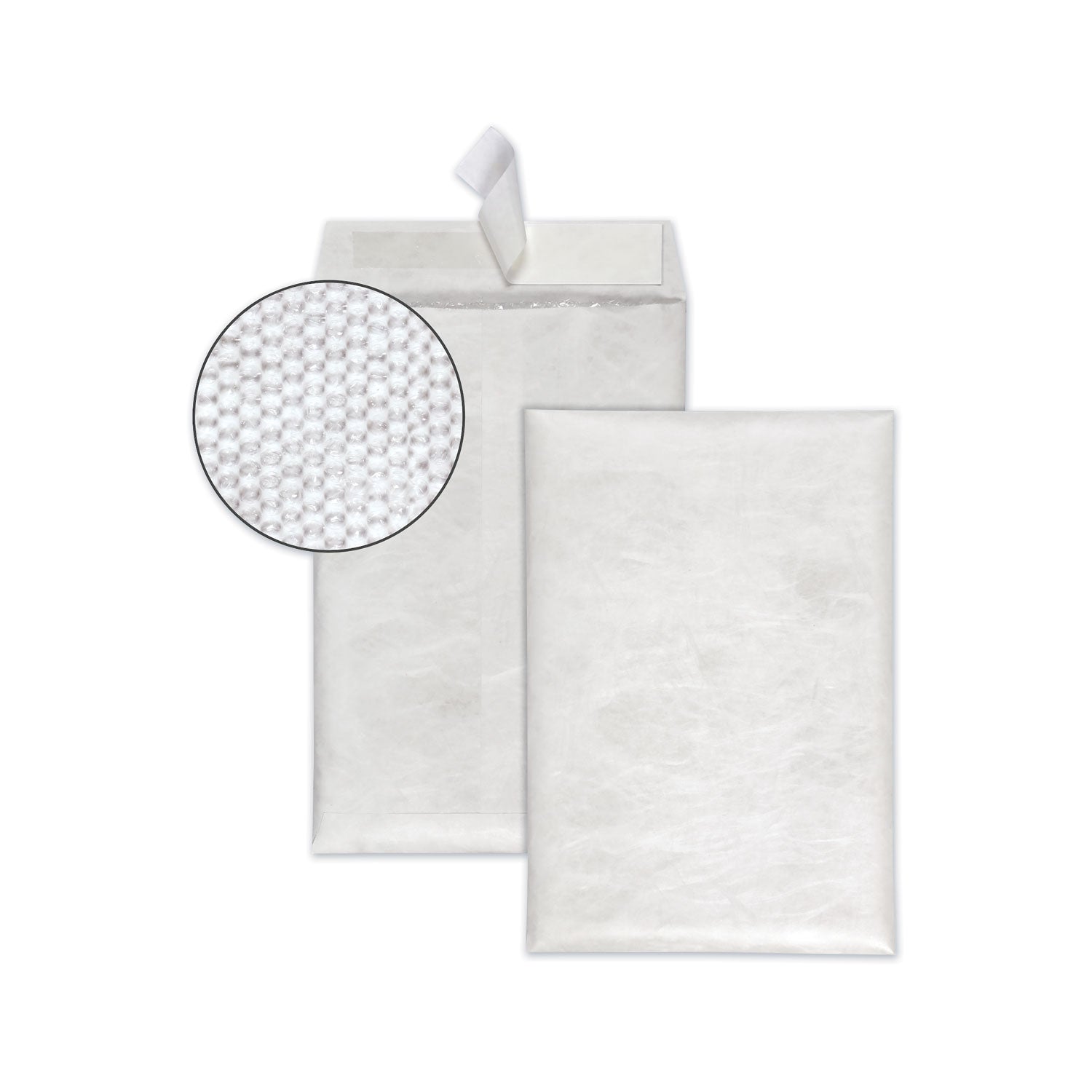 Bubble Mailer of DuPont Tyvek, #0, Air Cushion, Redi-Strip Adhesive Closure, 6.5 x 9.5, White, 25/Box -