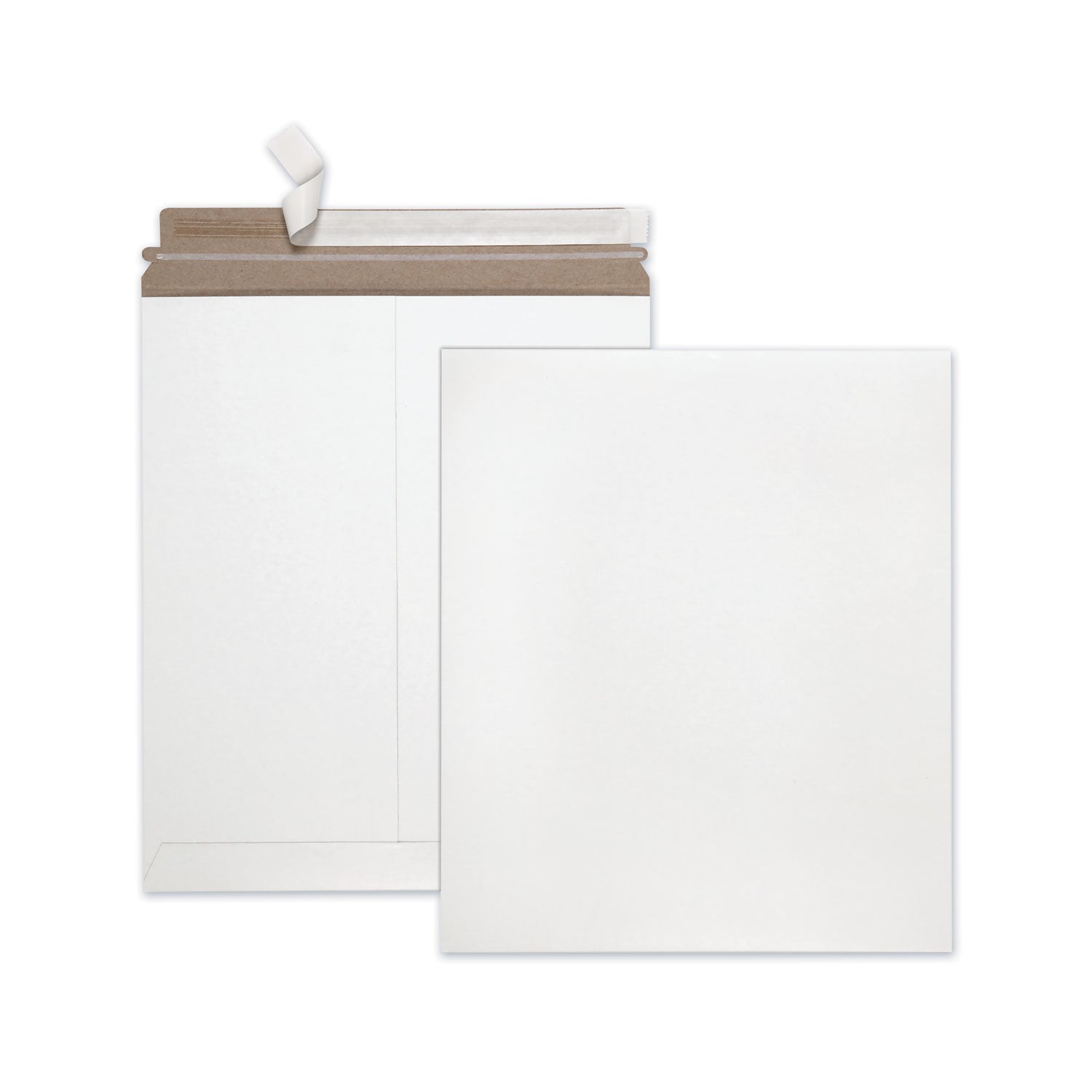 Photo/Document Mailer, Cheese Blade Flap, Redi-Strip Adhesive Closure, 12.75 x 15, White, 25/Box -