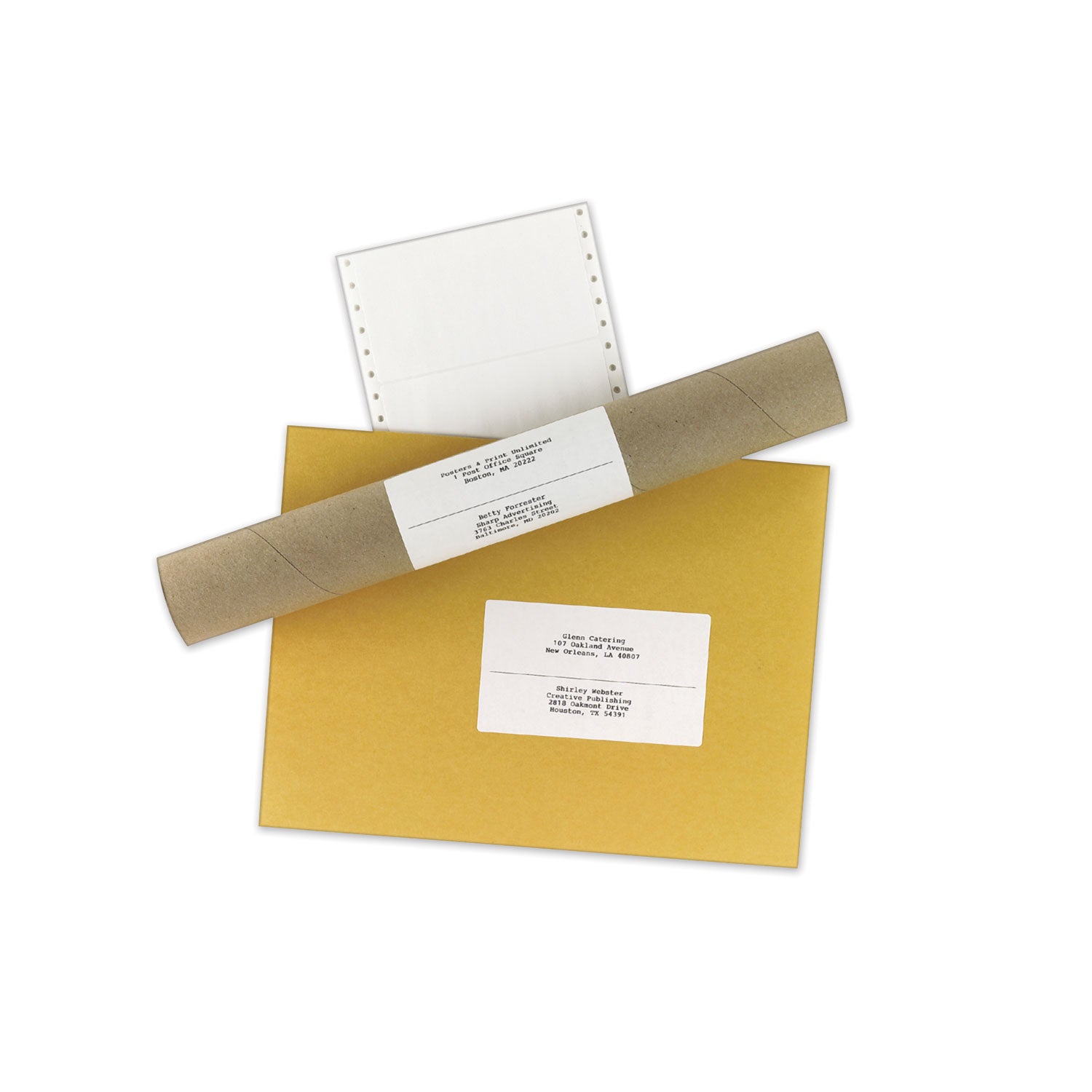 Dot Matrix Printer Mailing Labels, Pin-Fed Printers, 2.94 x 5, White, 3,000/Box -