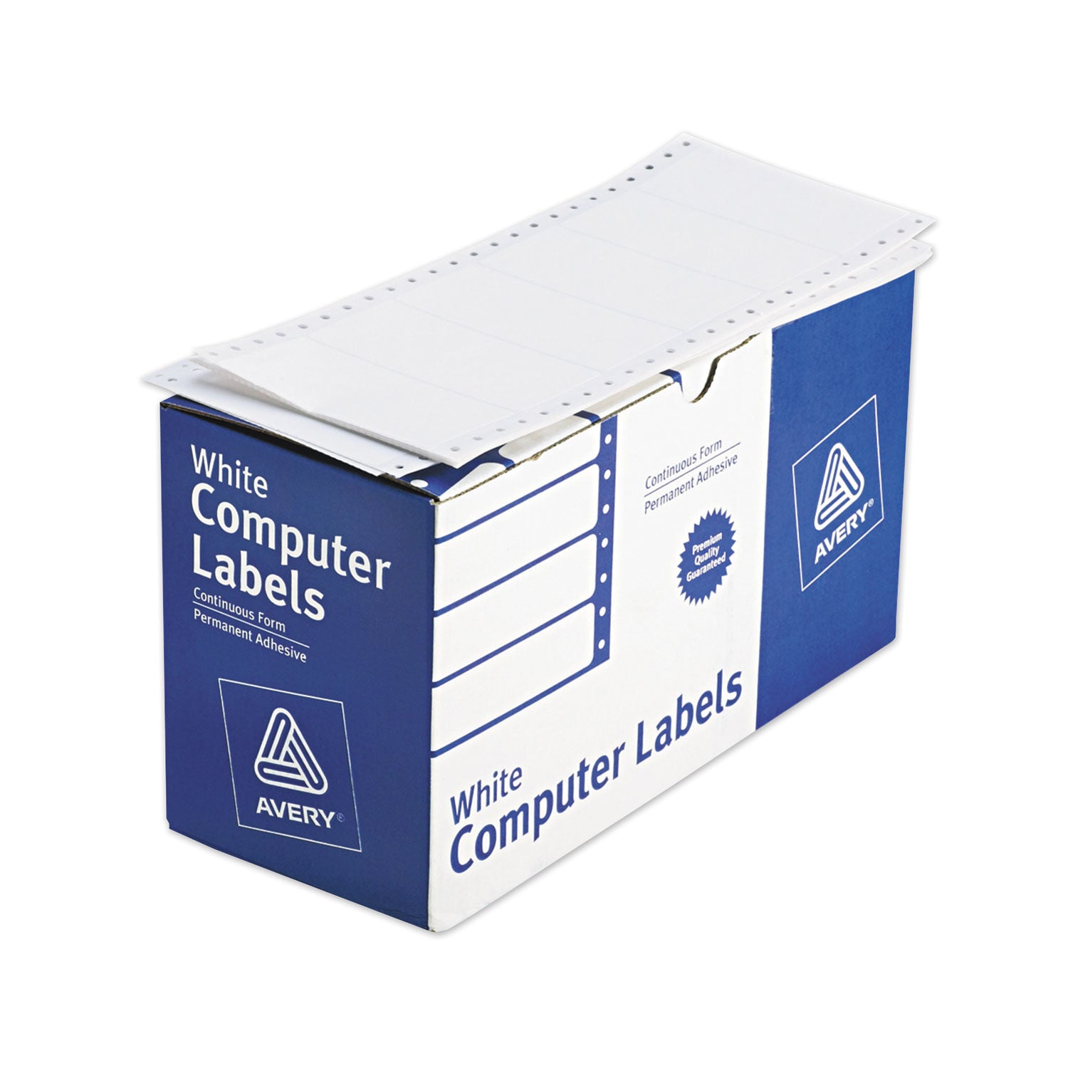 Dot Matrix Printer Mailing Labels, Pin-Fed Printers, 1.94 x 4, White, 5,000/Box -