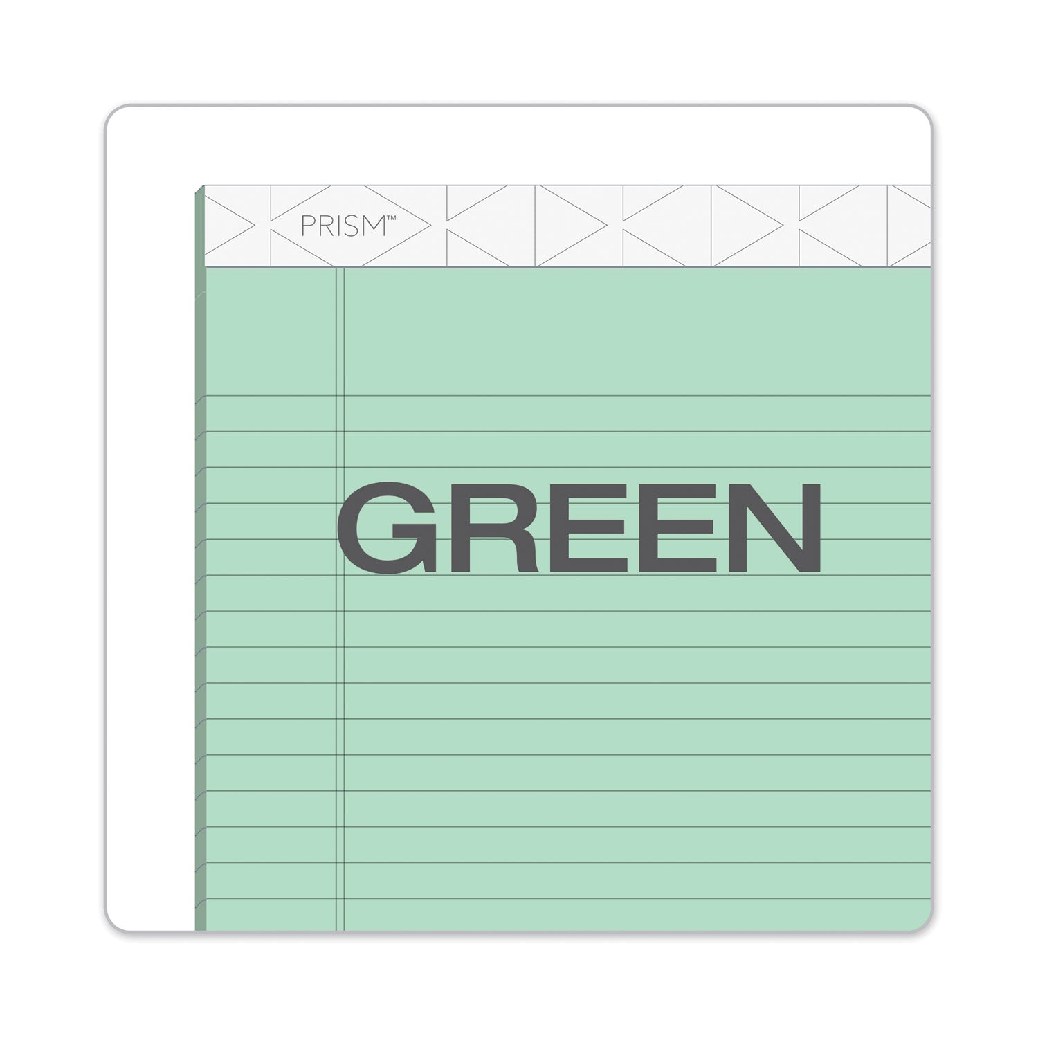 Prism + Colored Writing Pads, Wide/Legal Rule, 50 Pastel Green 8.5 x 11.75 Sheets, 12/Pack -