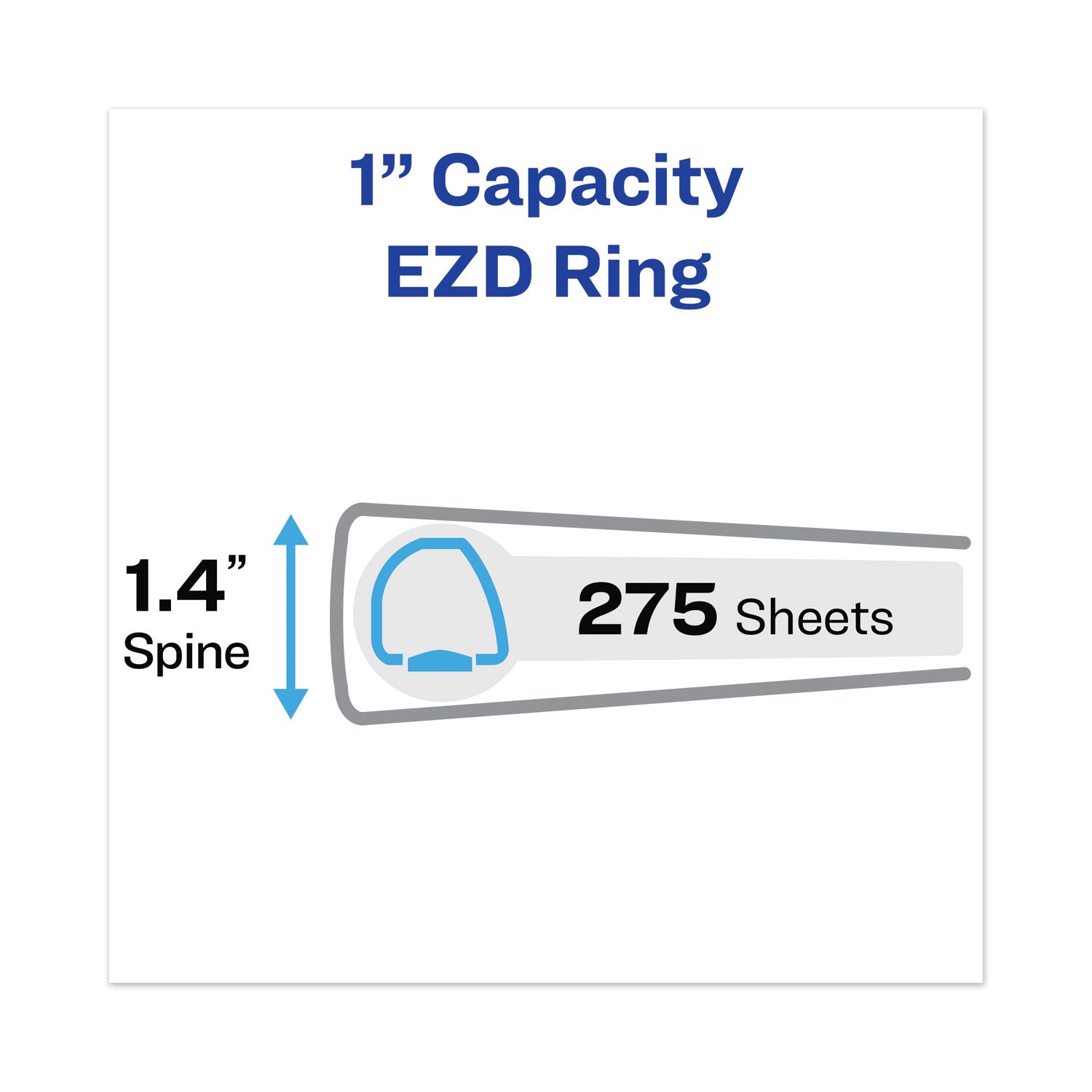 Heavy-Duty View Binder with DuraHinge and One Touch EZD Rings, 3 Rings, 1" Capacity, 11 x 8.5, Navy Blue -