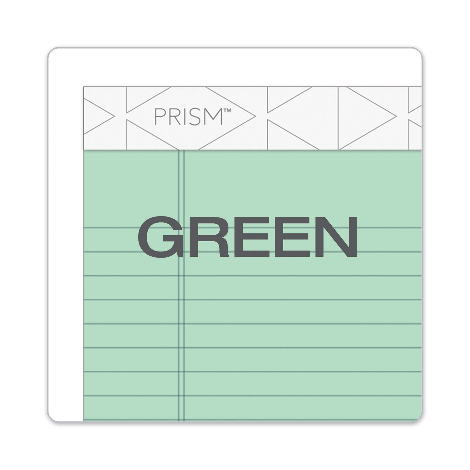 Prism + Colored Writing Pads, Narrow Rule, 50 Pastel Green 5 x 8 Sheets, 12/Pack -