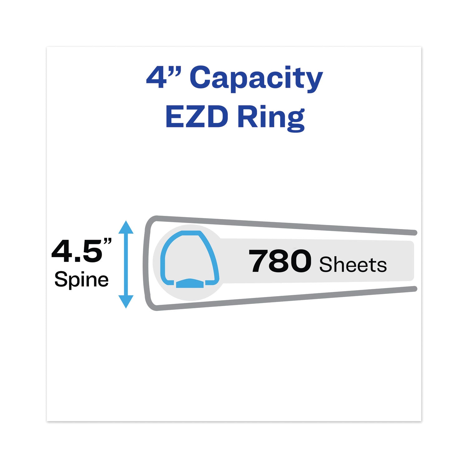 Heavy-Duty View Binder with DuraHinge and Locking One Touch EZD Rings, 3 Rings, 4" Capacity, 11 x 8.5, Black -