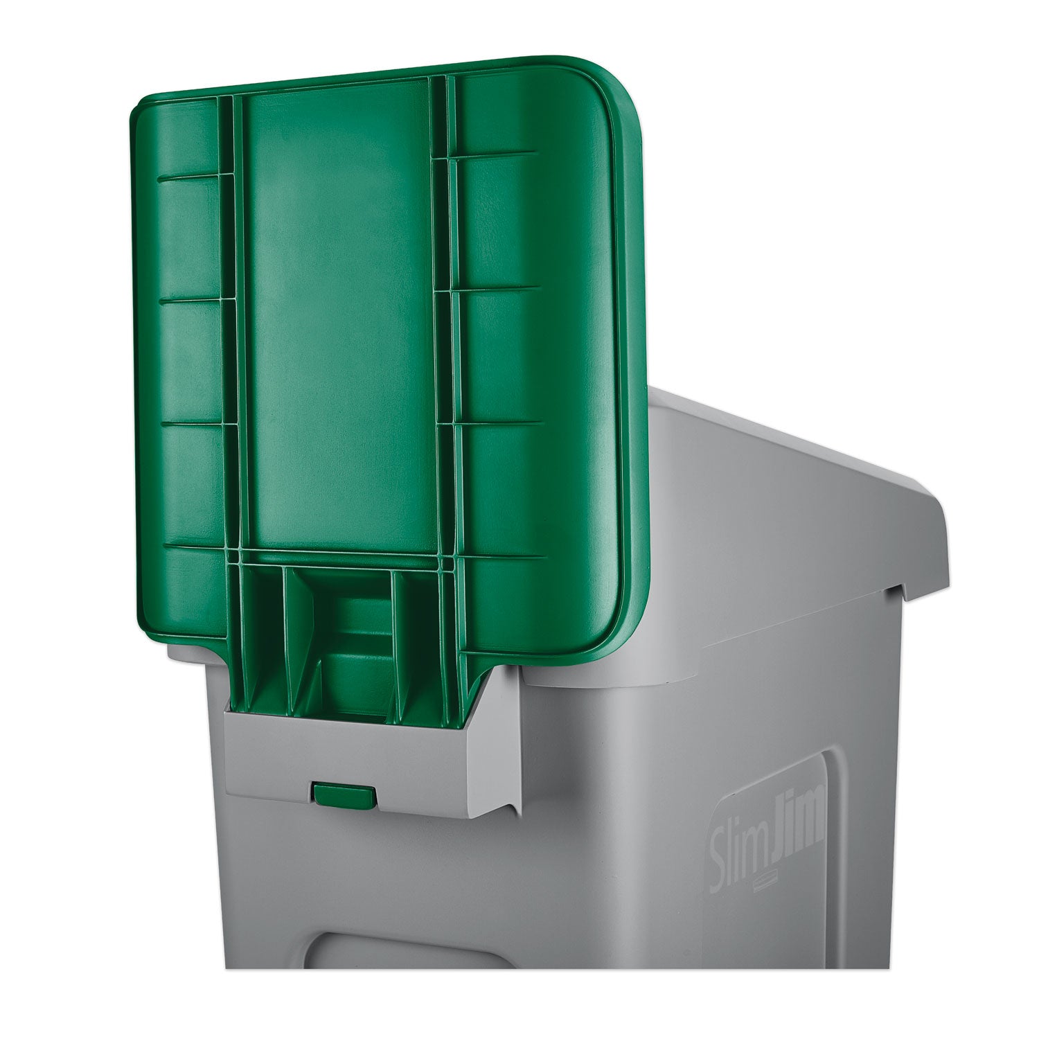 Rubbermaid Commercial Slim Jim Green Recycle Billboard - Green - Plastic - 1 Each - 2