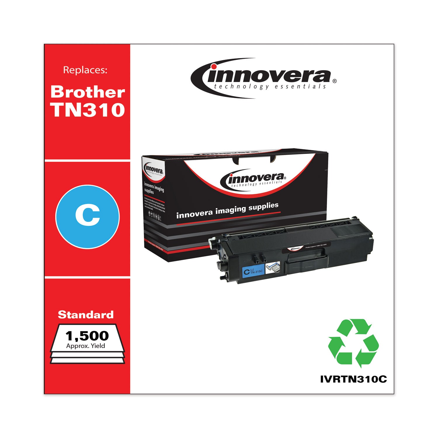 Remanufactured Cyan Toner, Replacement for TN310C, 1,500 Page-Yield, Ships in 1-3 Business Days -