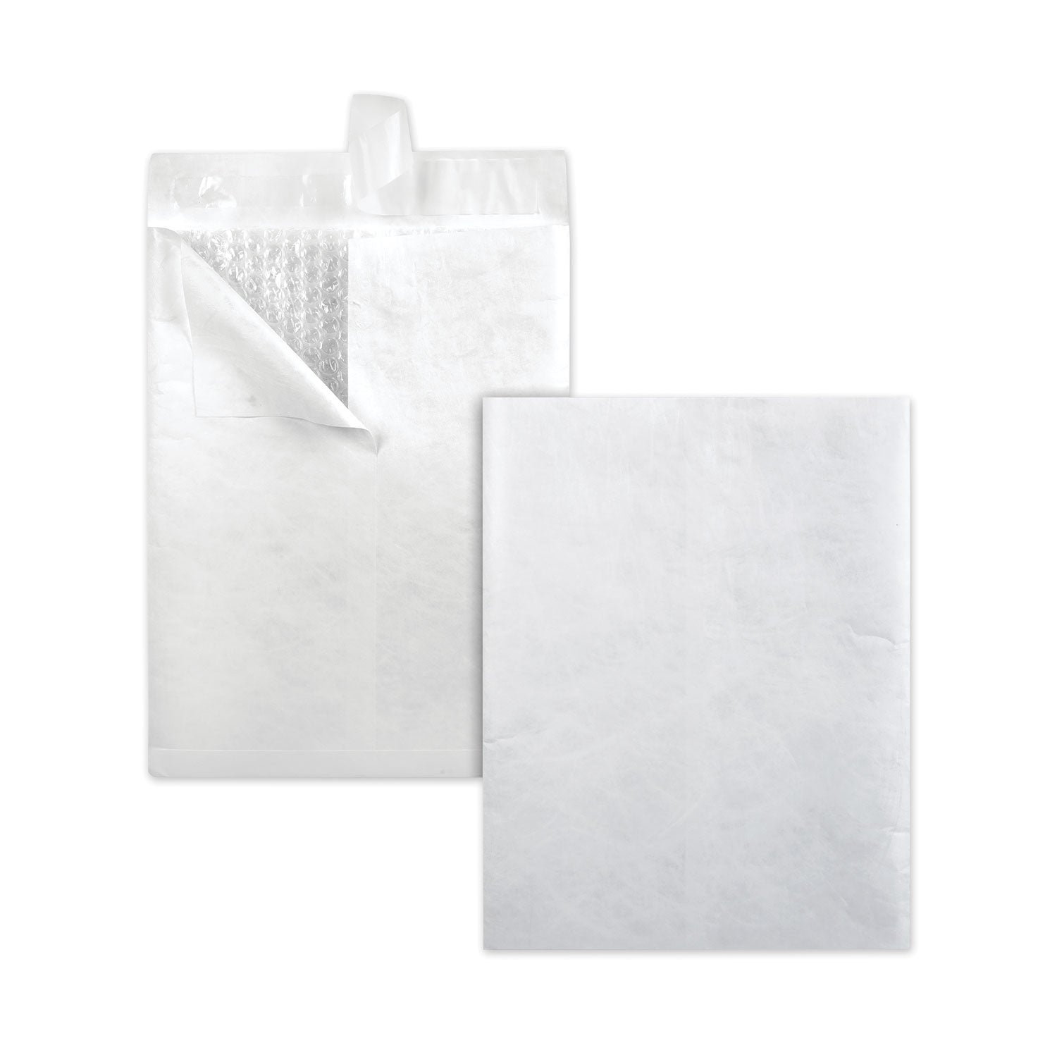 Bubble Mailer of DuPont Tyvek, #13 1/2, Square Flap, Redi-Strip Adhesive Closure, 10 x 13, White, 25/Box -