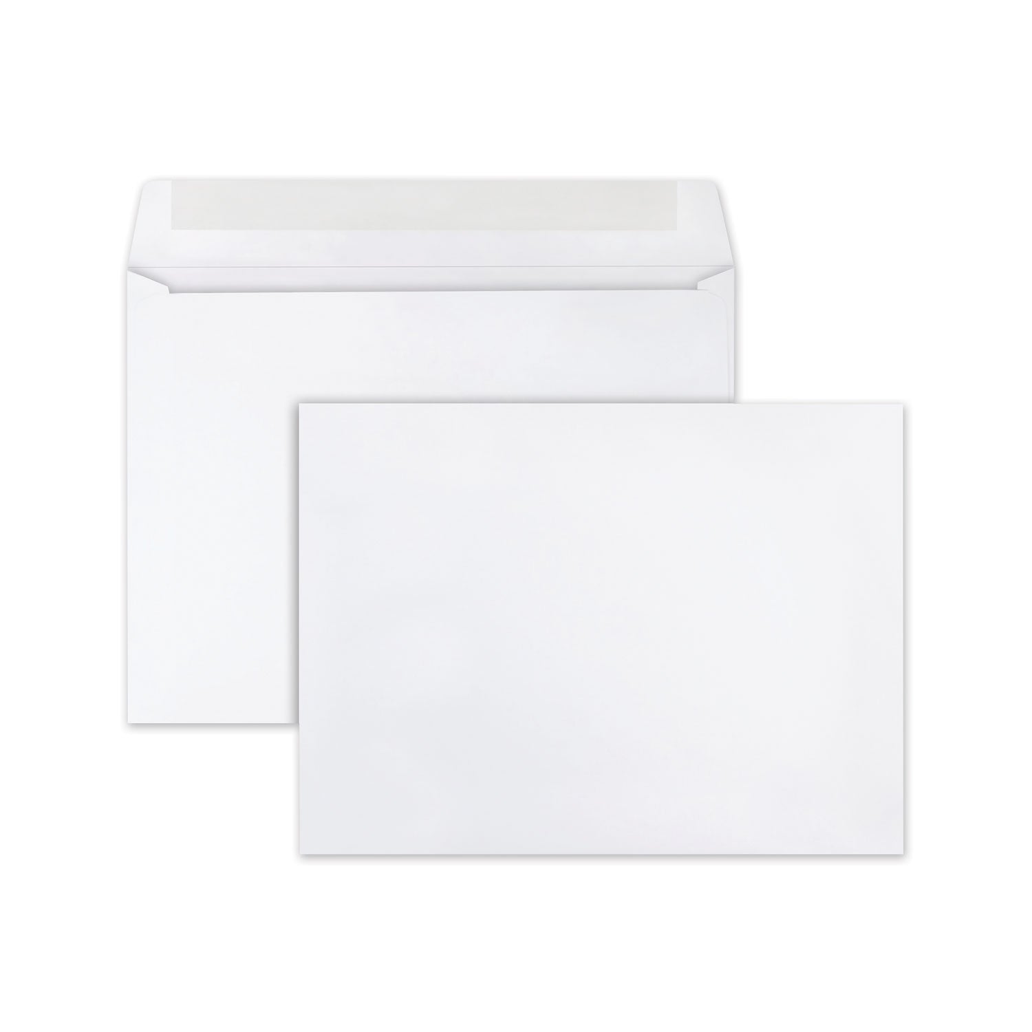 Open-Side Booklet Envelope, #10 1/2, Cheese Blade Flap, Gummed Closure, 9 x 12, White, 250/Box -