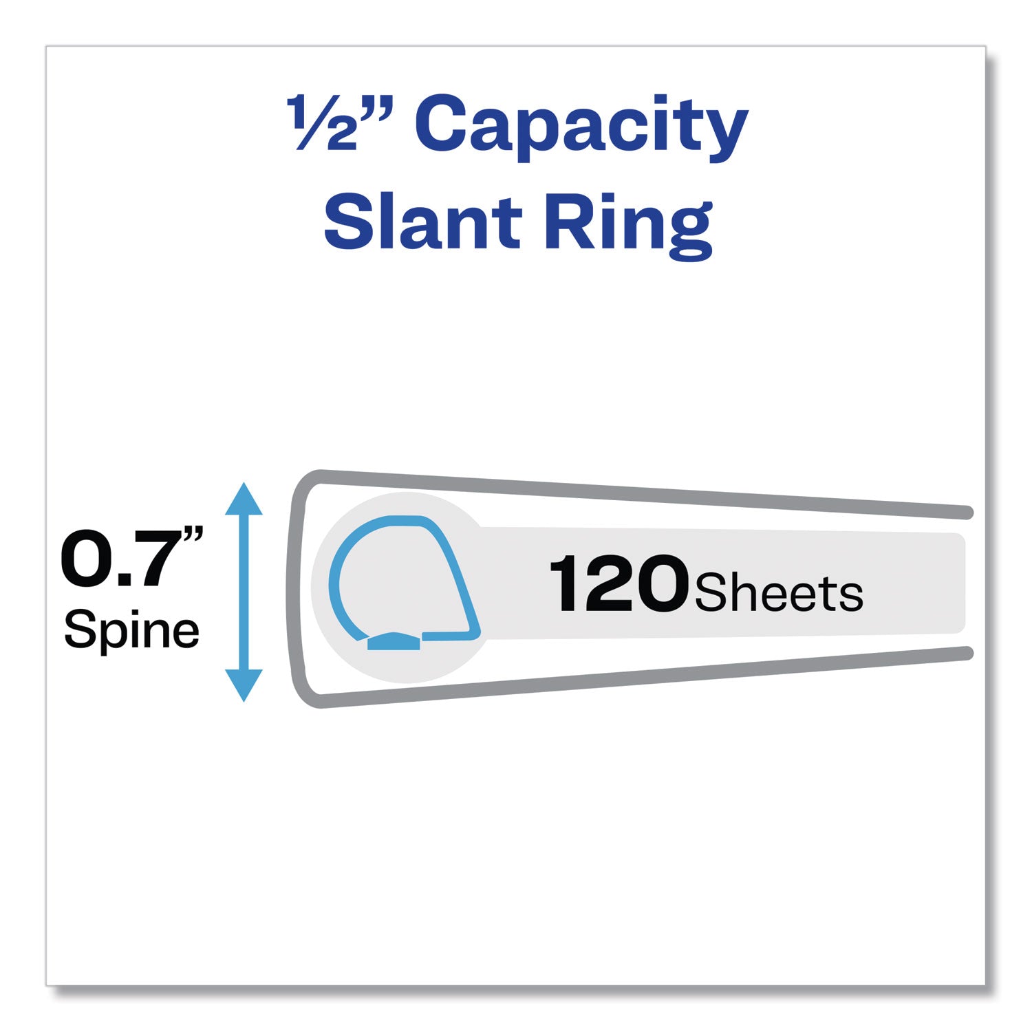 Framed View Heavy-Duty Binders, 3 Rings, 0.5" Capacity, 11 x 8.5, White -