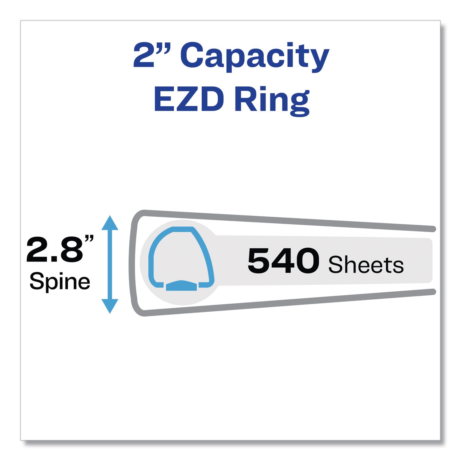 Framed View Heavy-Duty Binders, 3 Rings, 2" Capacity, 11 x 8.5, White -