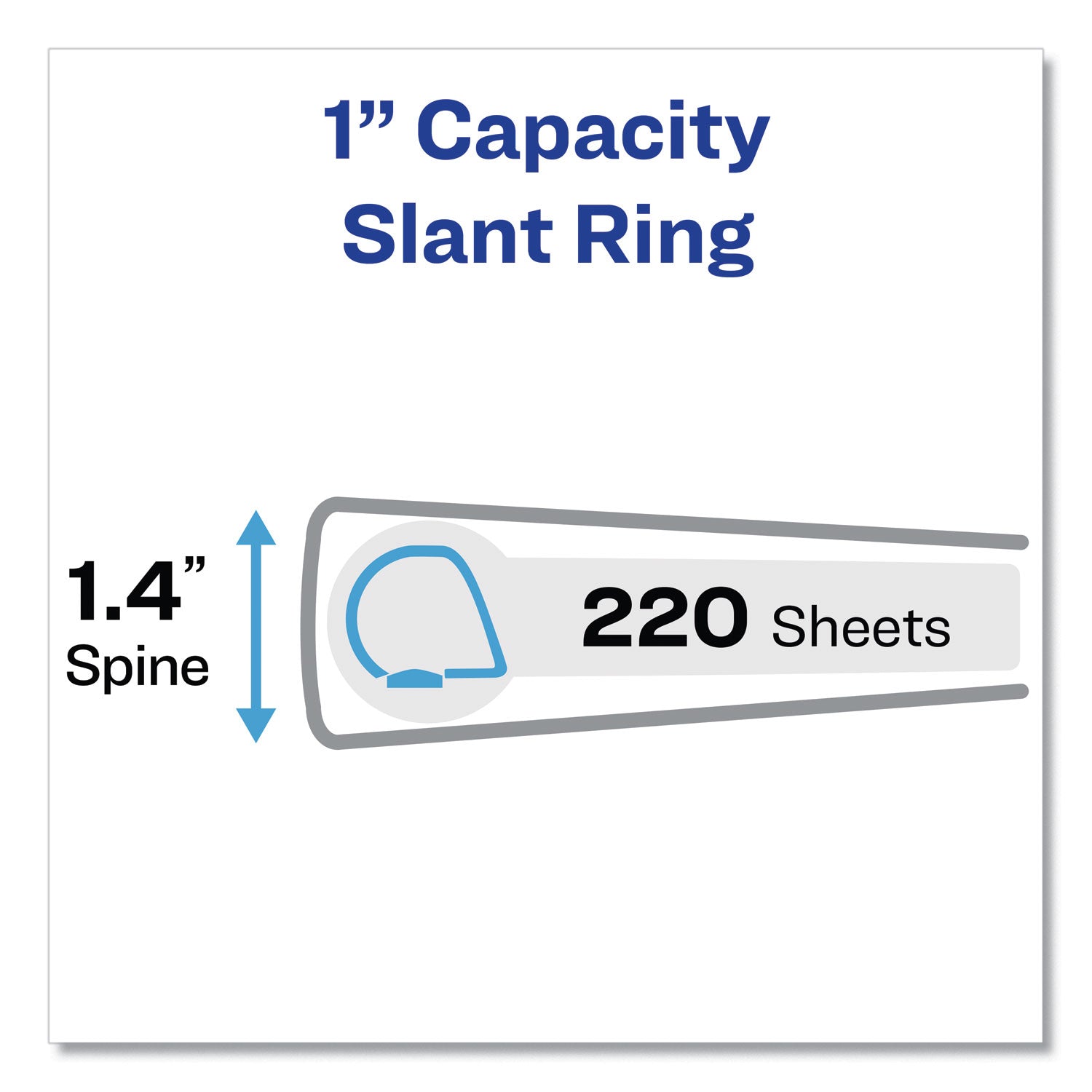 Heavy-Duty View Binders, 3 Rings, 1" Capacity, 11 x 17, White -