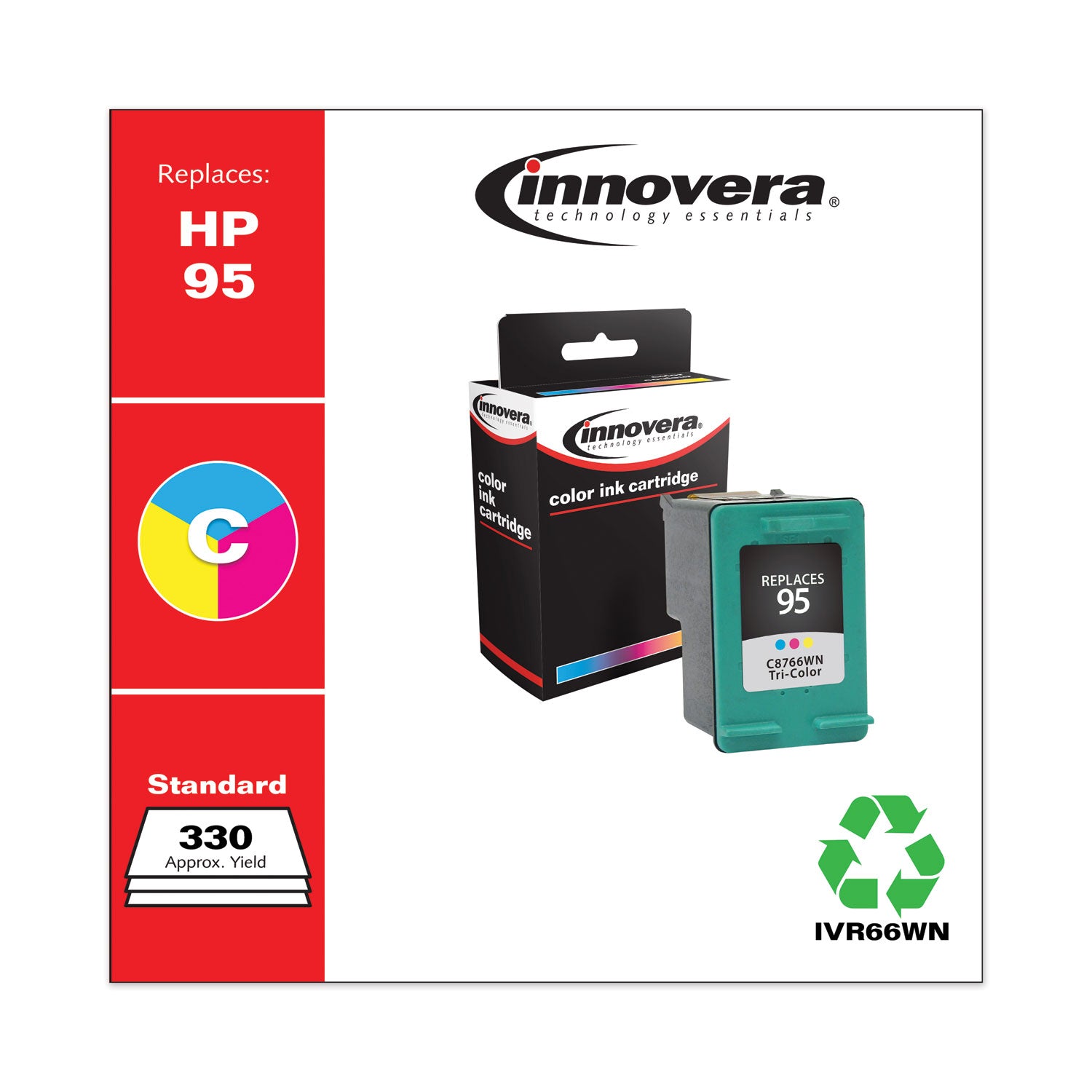 Remanufactured Tri-Color Ink, Replacement for 95 (C8766WN), 330 Page-Yield -
