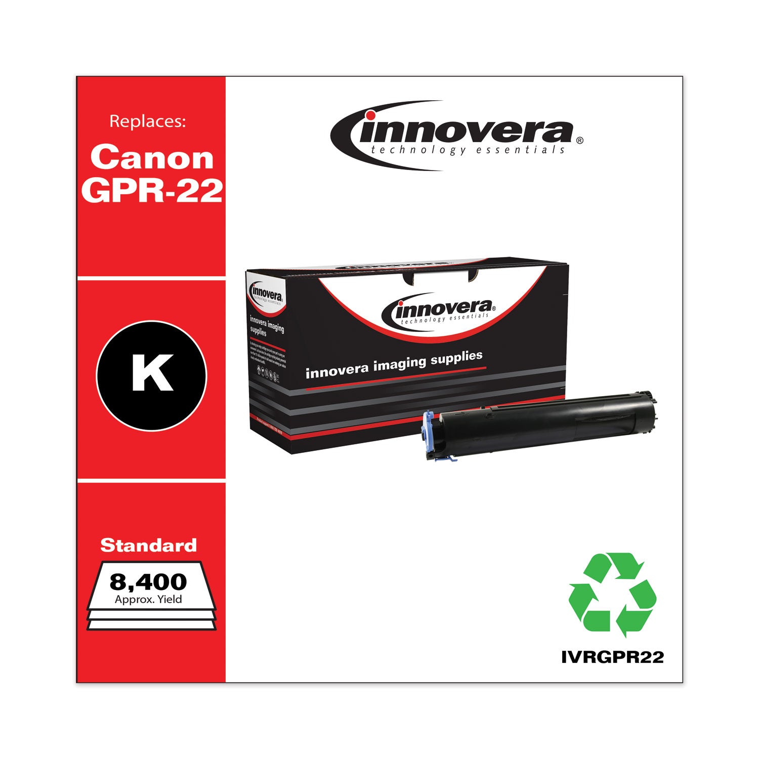 Remanufactured Black Toner, Replacement for GPR-22 (0386B003AA), 8,400 Page-Yield -